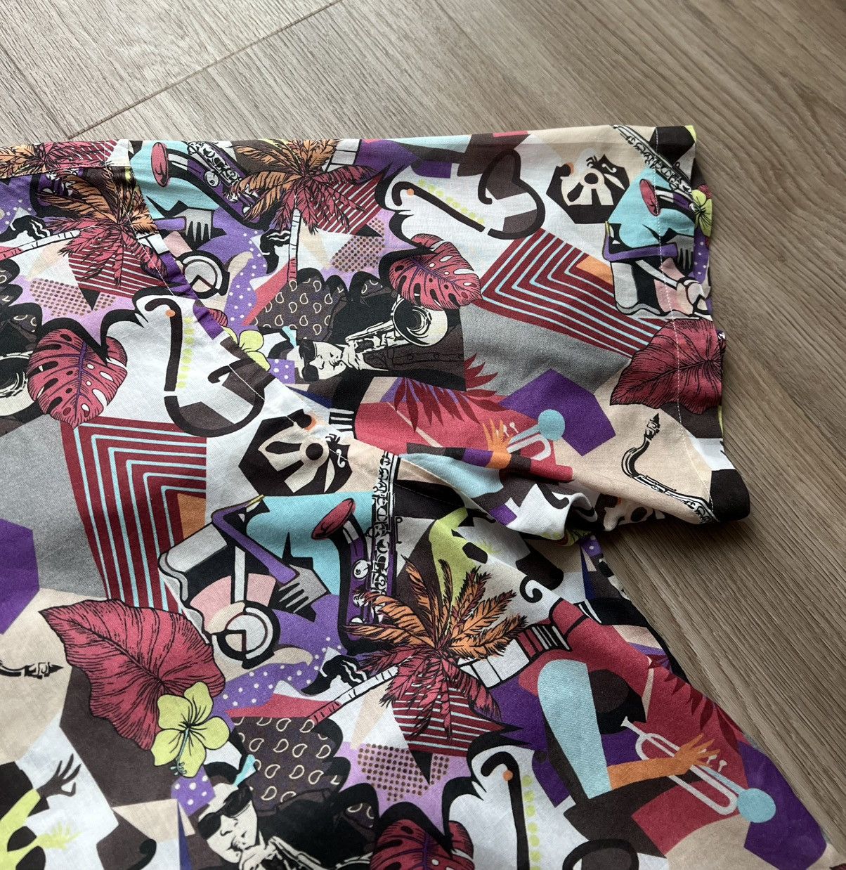 Eton × Vintage Vintage Eton Jazz Band Print Button Up Shirt Short Sleeve Size US XXL / EU 58 / 5 - 5 Thumbnail