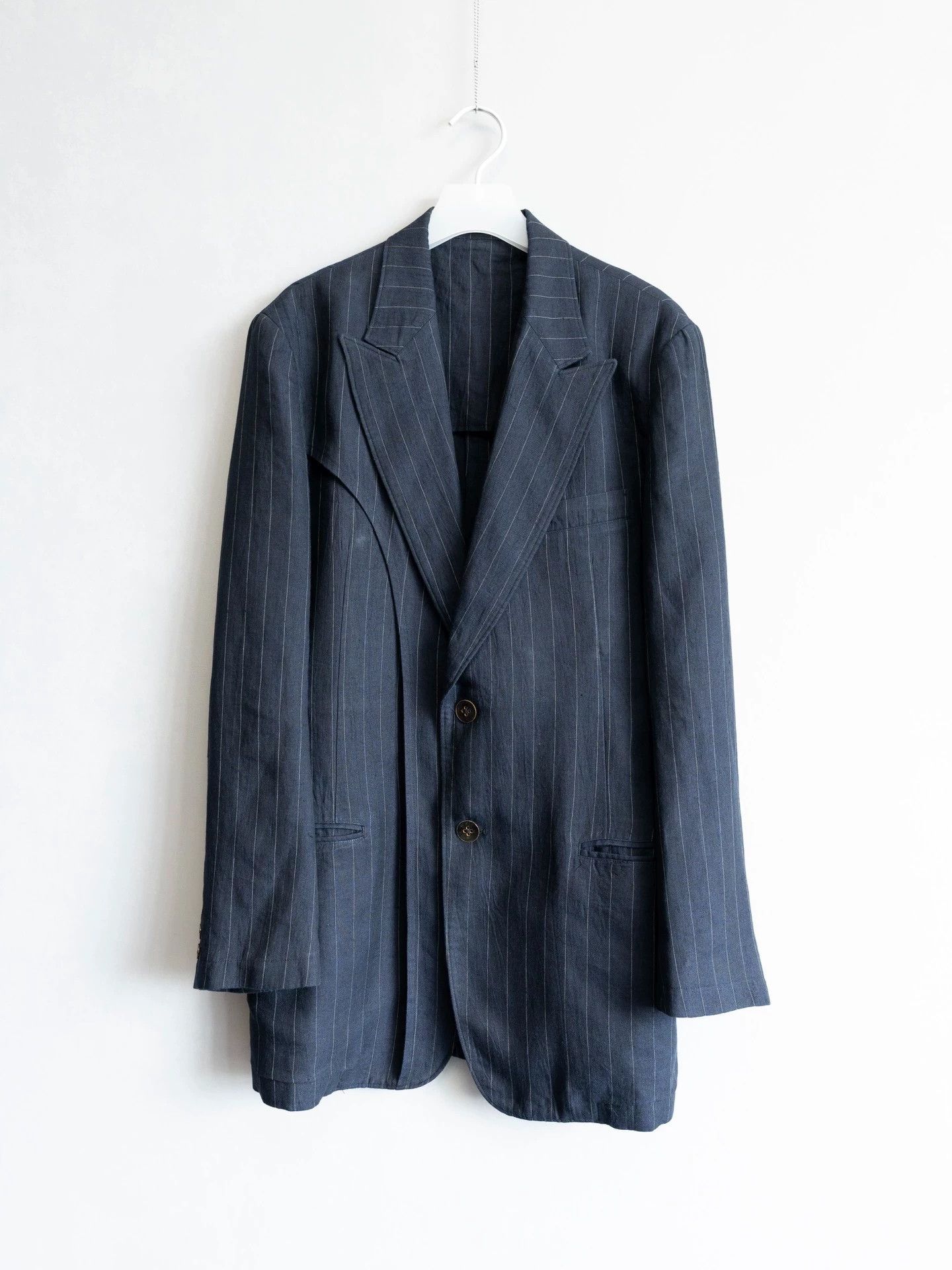 Yohji Yamamoto Yohji Yamamoto 05SS Striped Double Layer Runway Jacket Size US M / EU 48-50 / 2 - 1 Thumbnail