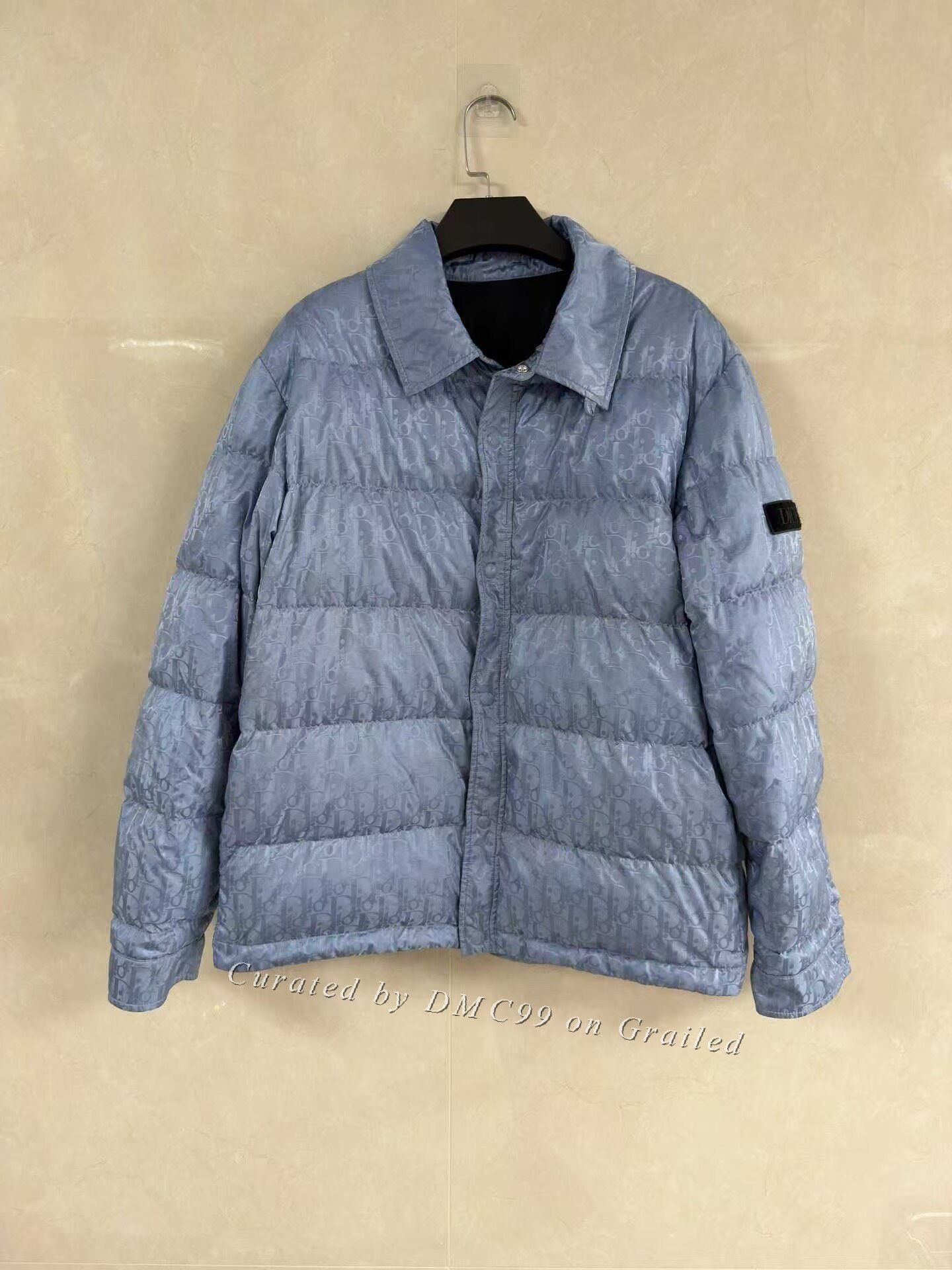 Dior DIOR FW23 Men's Blue Jacquard Down Jacket Size US M / EU 48-50 / 2 - 1 Thumbnail