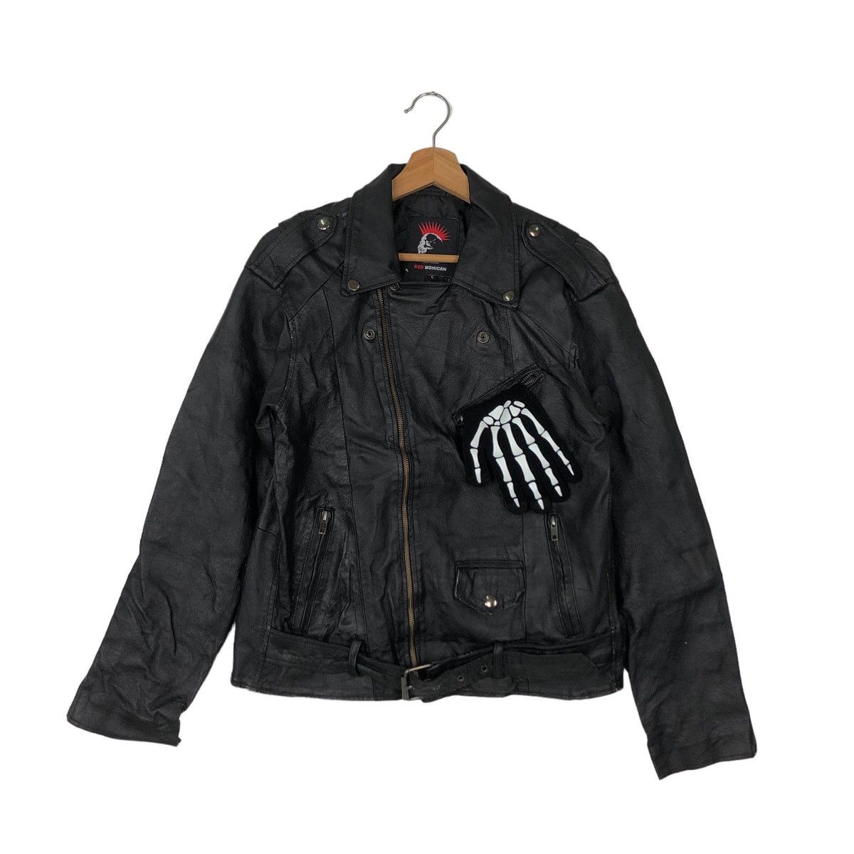 Japanese Brand 🔥VINTAGE BIKER DOUBLE BREAST LEATHER JACKET RED MOHICAN Size US L / EU 52-54 / 3 - 1 Thumbnail