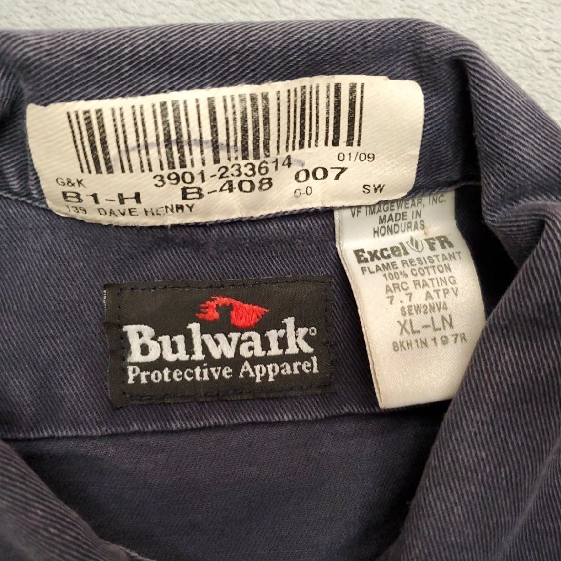 Vintage Bulwark FR Shirt Mens XL Blue 100% Cotton Twill Workwear Button-Up Long Sleeve Size US XL / EU 56 / 4 - 6 Thumbnail
