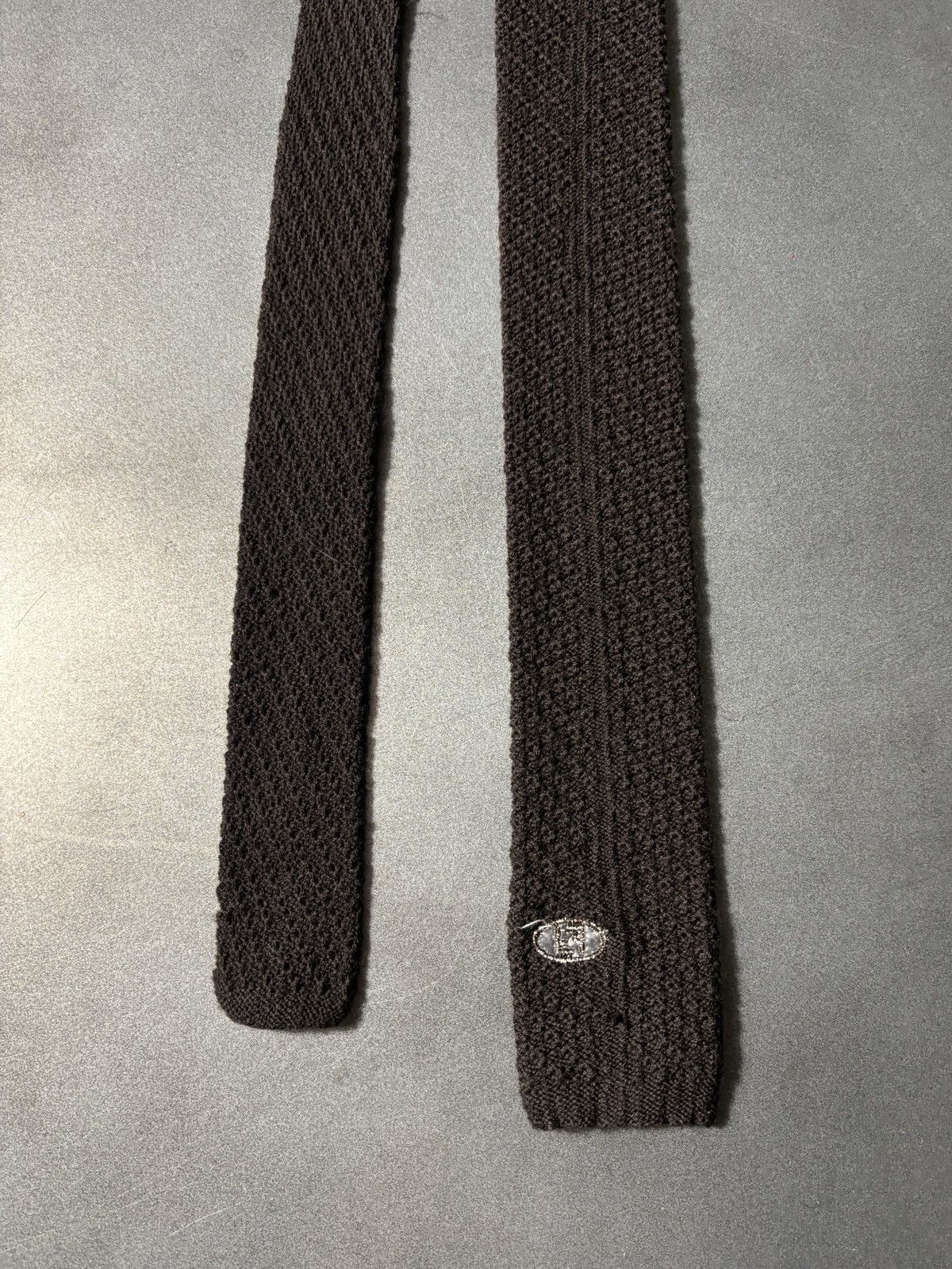 Fendi Vintage Fendi Tie Knit Wool Straight Bar Necktie Flat Top Size ONE SIZE - 7 Thumbnail