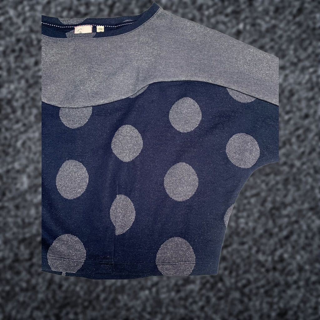 Anthropologie Anthropologie Postmark Women's Large Shirt Blue and Gray Crop Top Blouse Size L / US 10 / IT 46 - 1 Thumbnail