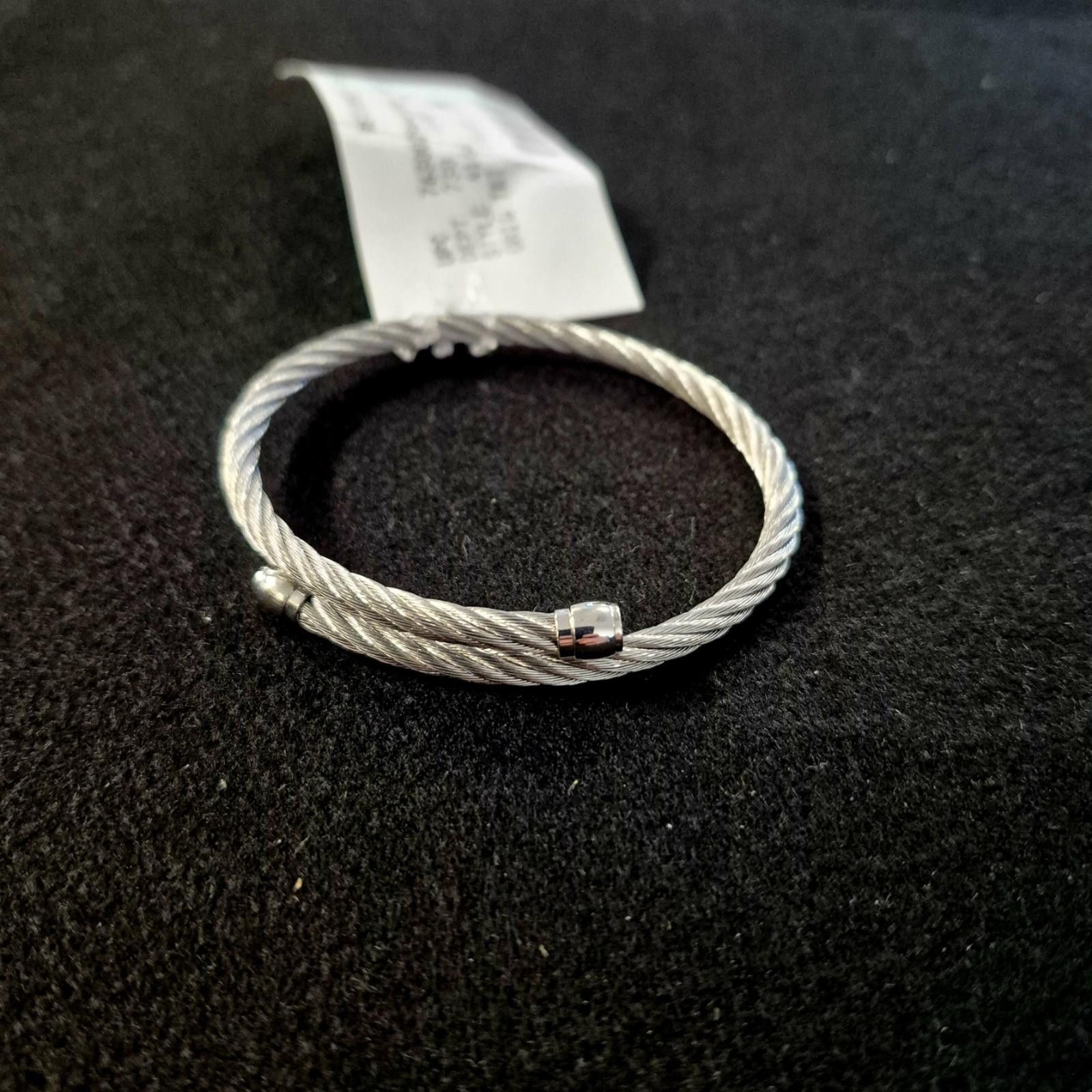 Carrol & Co. CHARRIOL Celtic Two-Tone Cable Bypass Bangle Bracelet Silver Size ONE SIZE - 4 Thumbnail
