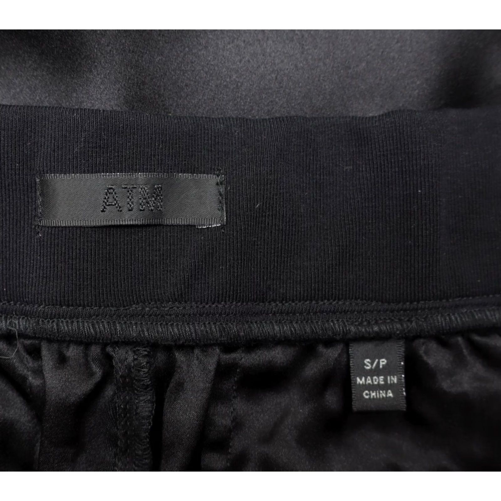Vintage ATM Silk Joggers Pants Women S Black Pockets Elastic Waist 27" Inseam 14" Waist Pockets Silk ATM Size 28" / US 6 / IT 42 - 6 Thumbnail