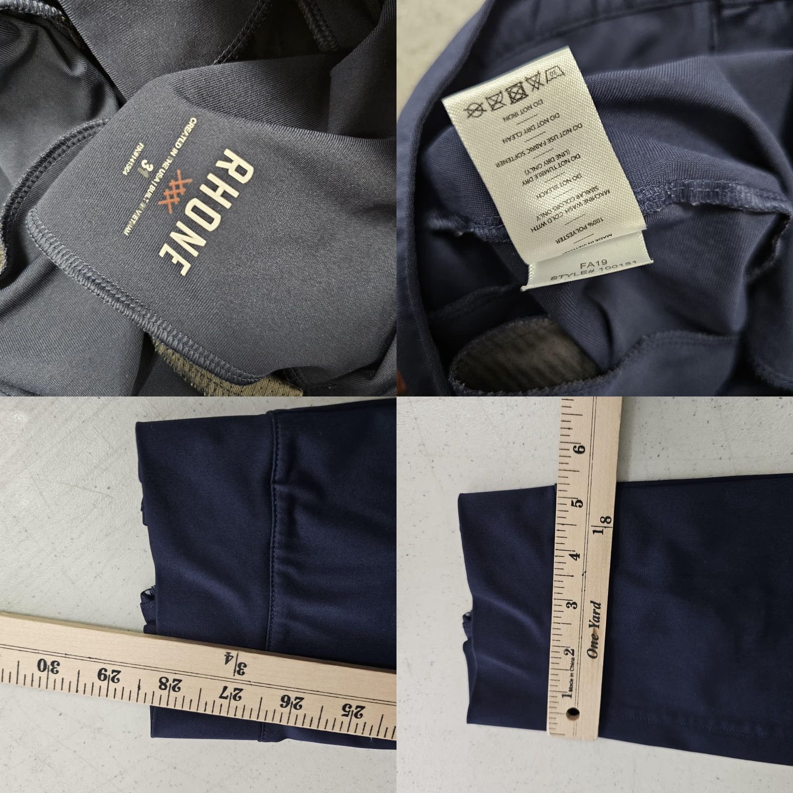 Rhone Rhone Mens Slim Tapered Track Pants Blue 28 Inseam Zip Hem Woven 100% Polyester Fitness Joggers Size US 32 / EU 48 - 8 Thumbnail
