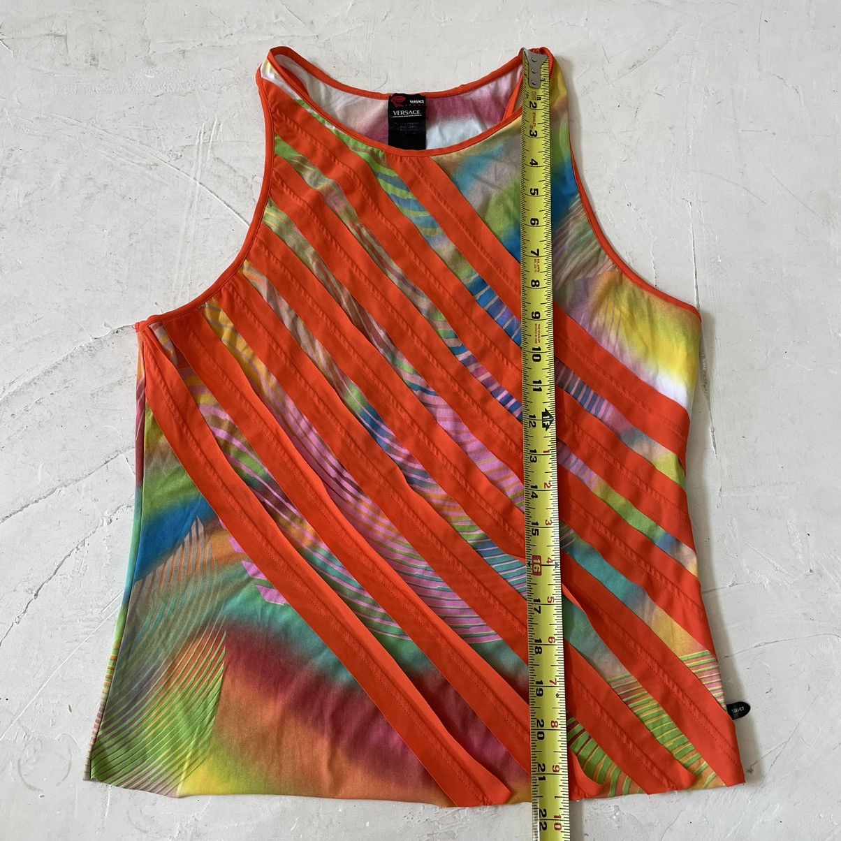 Versace Versace Y2K Retro Diagonal Stripes Tank Top Size XL Size XL / US 12-14 / IT 48-50 - 10 Thumbnail