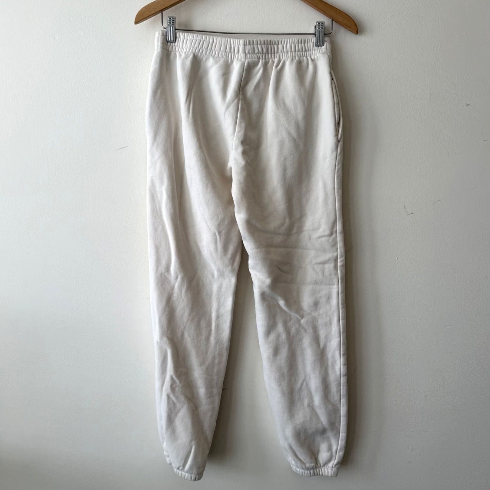 Champion VINTAGE Champion Cream Fleece-lined Drawstring Sweatpants Women XS Size 26" / US 2 / IT 38 - 3 Thumbnail