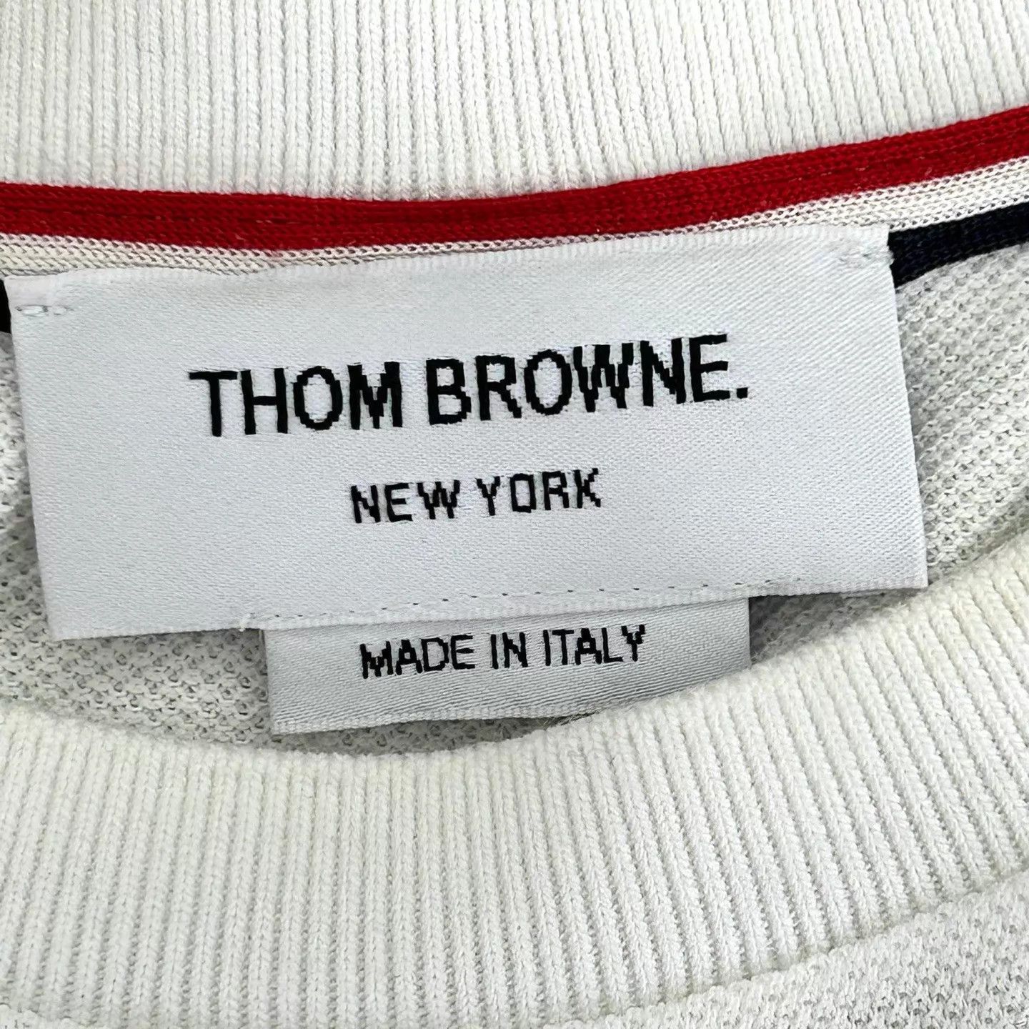 Thom Browne THOM BROWNE TB Waffle White Four-Bar Short-Sleeve Size US XL / EU 56 / 4 - 3 Thumbnail