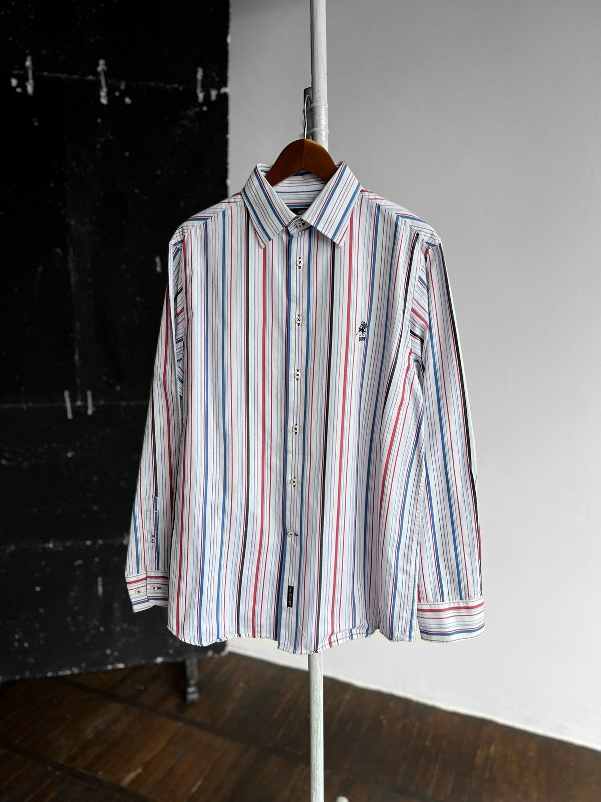 U.S. Polo Assn. × Vintage U.S. Polo Assn Vintage 2 Ply Yarns Striped Button Up Shirt Size US L / EU 52-54 / 3 - 1 Thumbnail