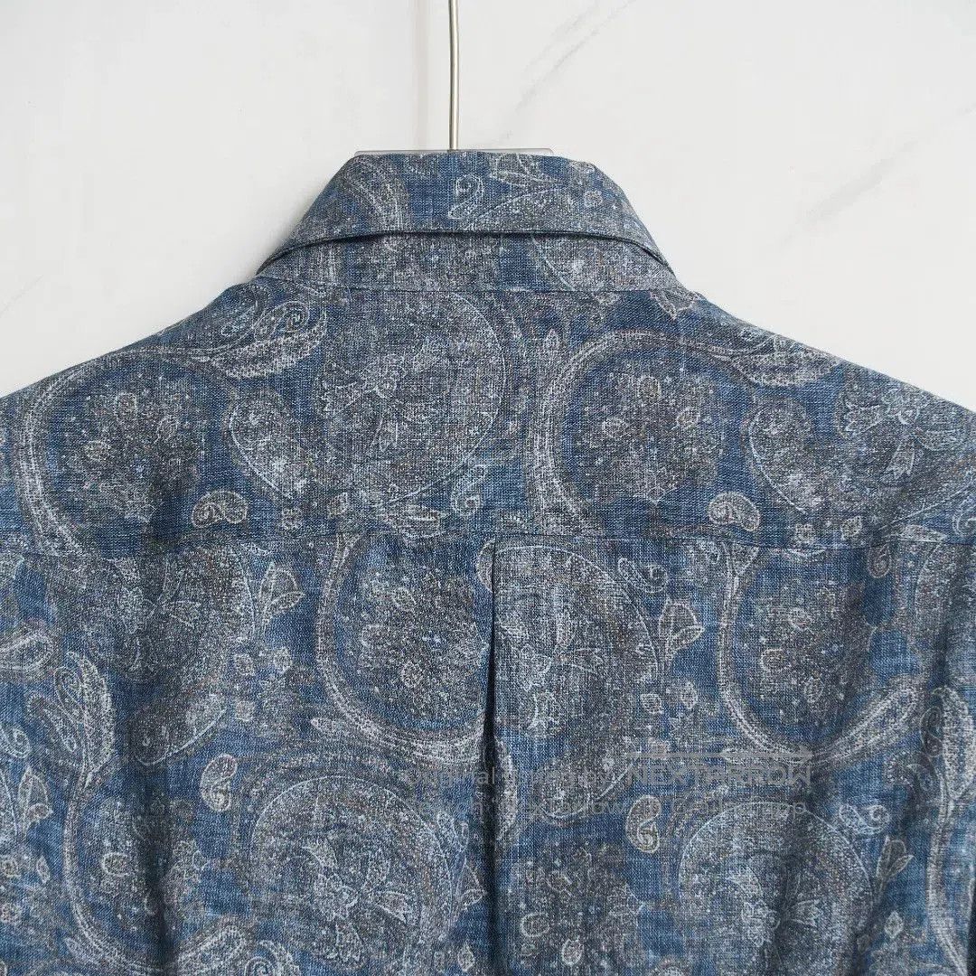 Brunello Cucinelli Brunello Cucinelli Men's Linen Print Shirt. Size US M / EU 48-50 / 2 - 4 Thumbnail