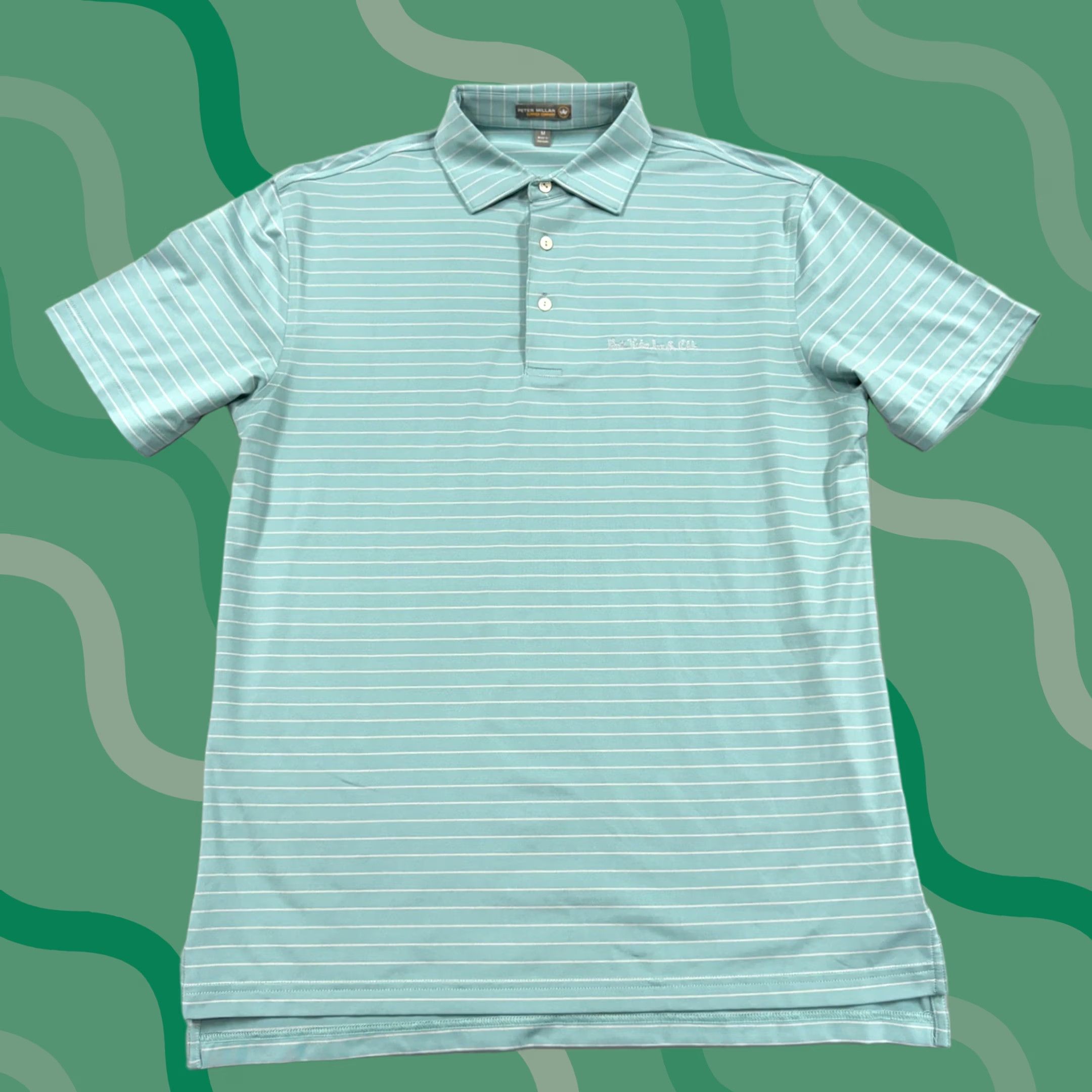 Peter Millar Peter Millar Polo Shirt Mens M Green Striped Summer Comfort Golf Ponte Vedra Size US M / EU 48-50 / 2 - 1 Thumbnail