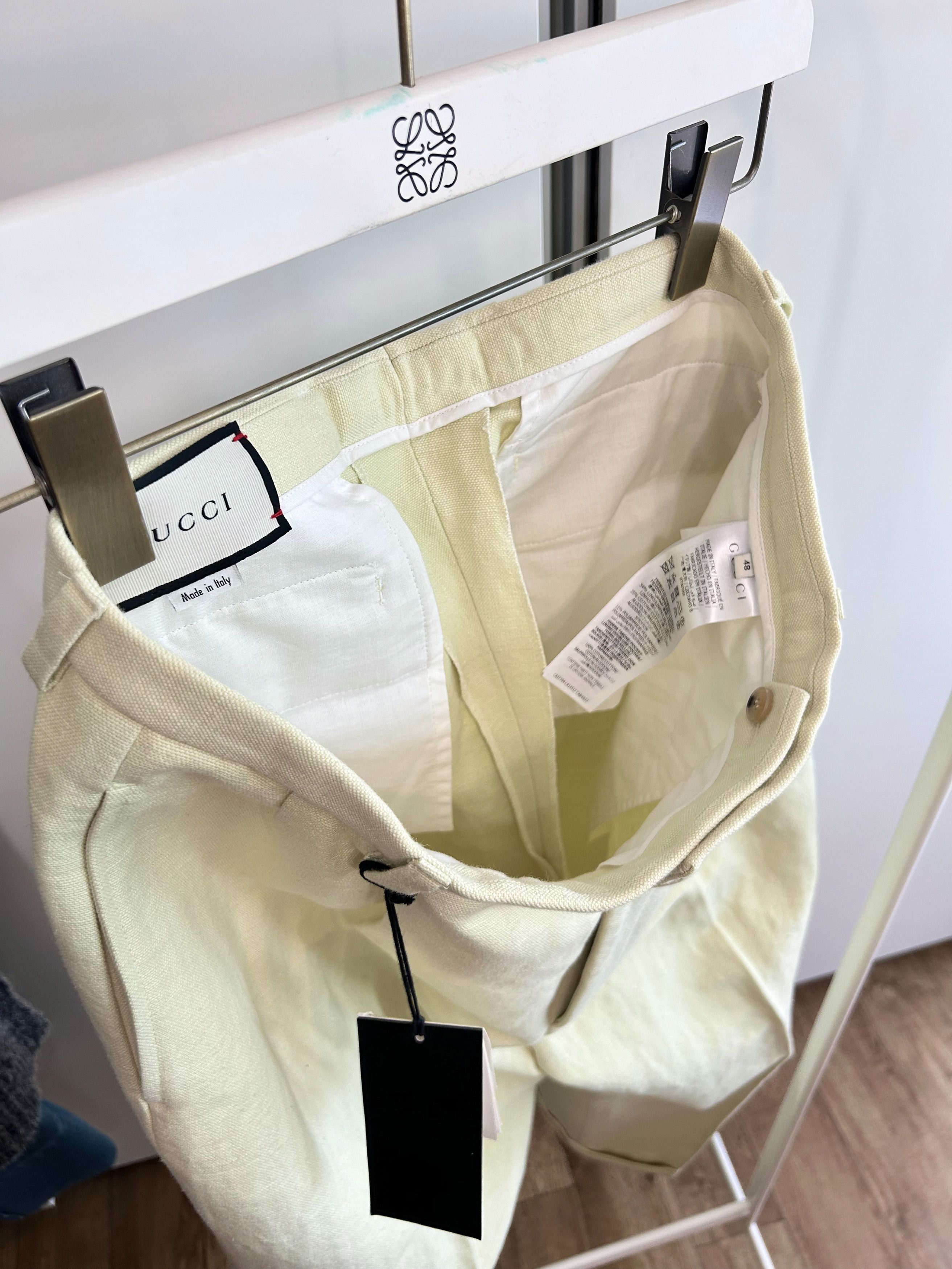 Gucci GUCCI Pale Yellow Pleated Trousers Size US 32 / EU 48 - 9 Thumbnail