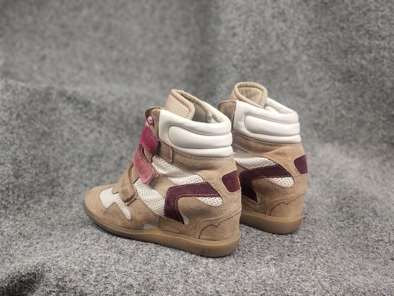 If Six Was Nine Vintage isabel marant Style wedge sneakers suede Velcro Y2K Size US 8 / IT 38 - 11 Thumbnail