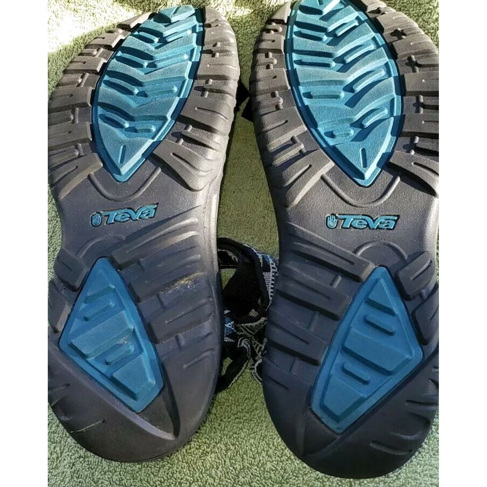 Teva Teva Sandals Main Men's Size 13 Gray Blue Black Strap Roman Style HD Cushioned Footbed Adjustable Hook and Loop Size ONE SIZE - 4 Thumbnail