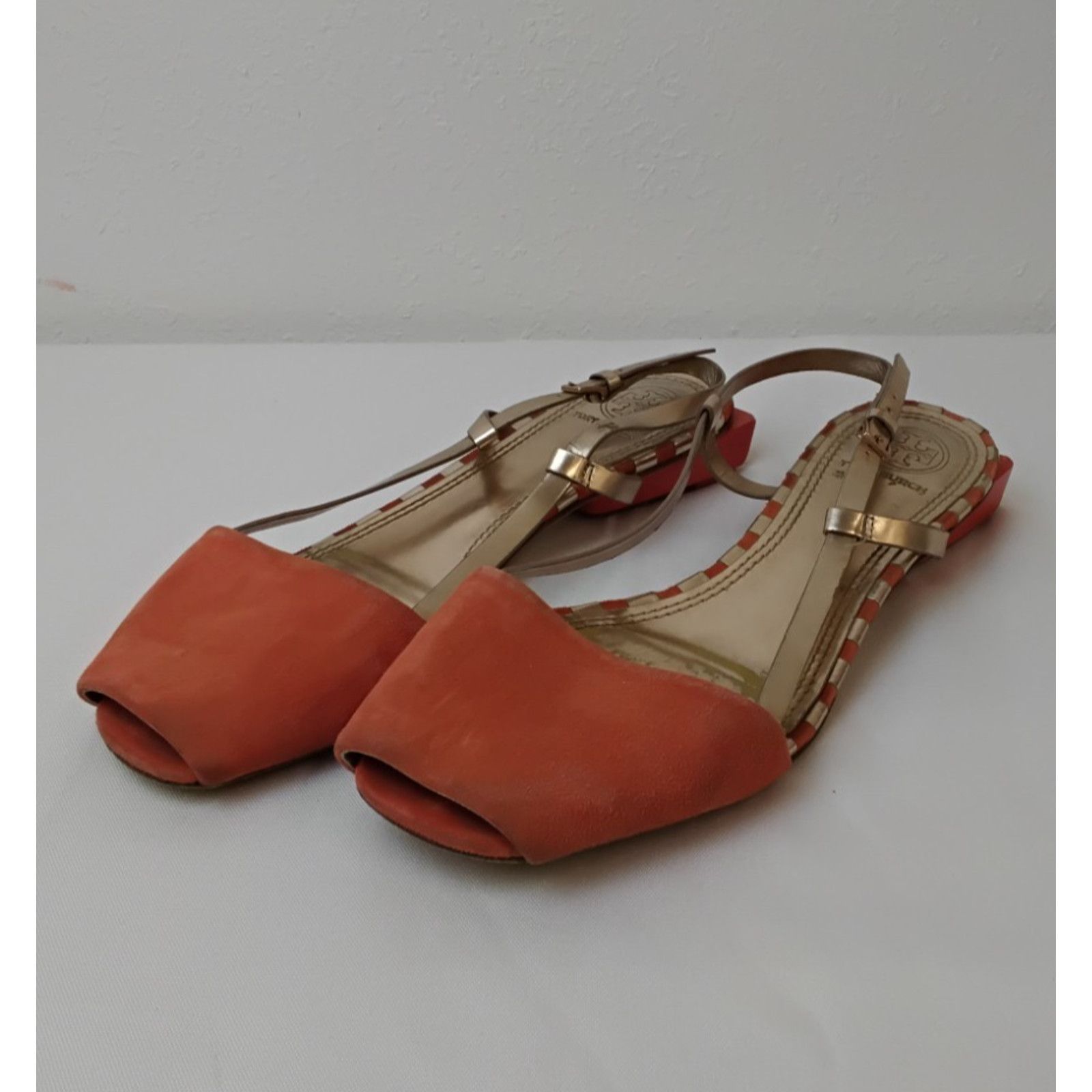 Tory Burch Tory Burch Strappy Slingback Sandals Women's 7 Orange Suede Size US 7 / IT 37 - 2 Thumbnail