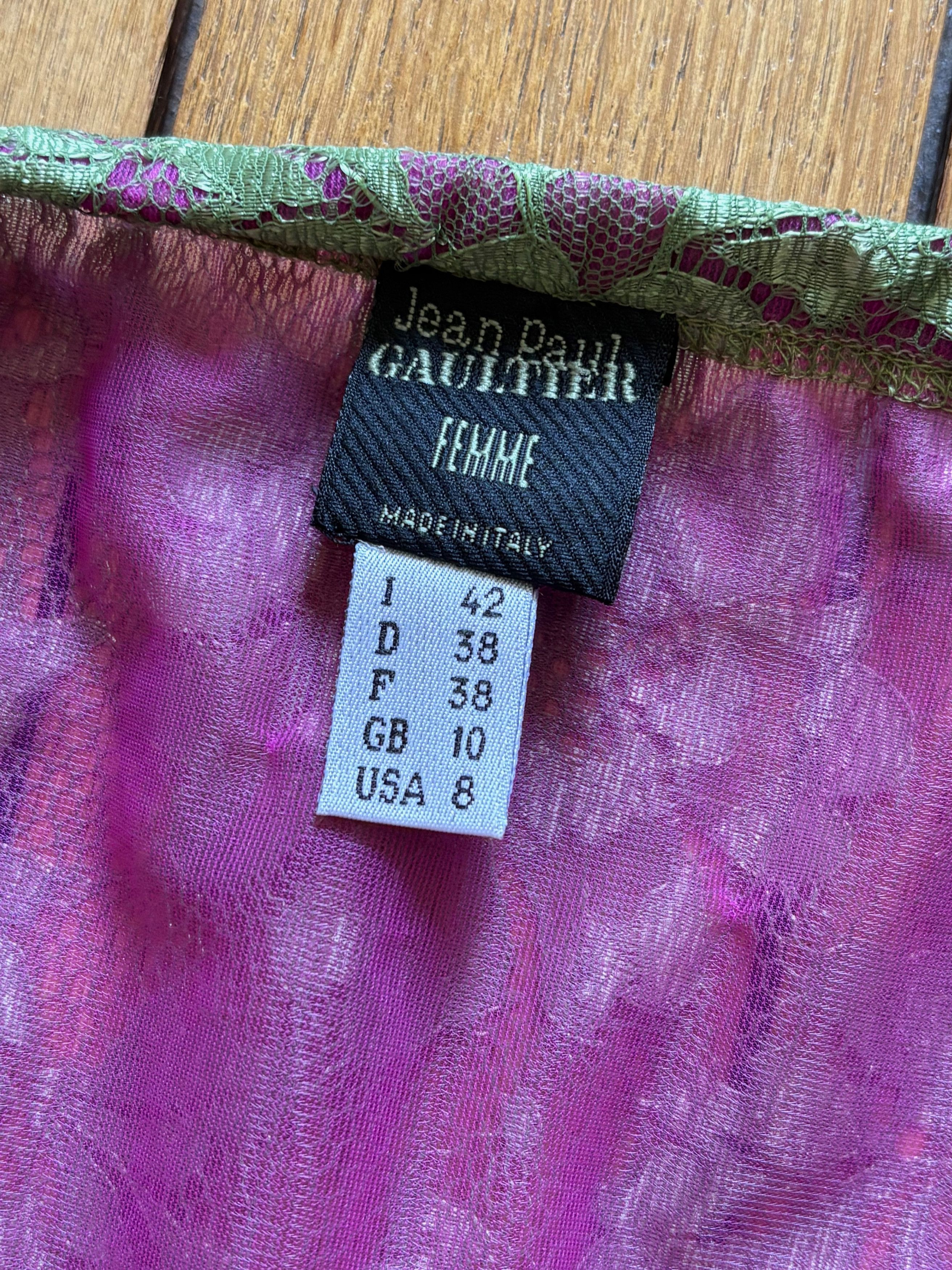 Jean Paul Gaultier Jean Paul Gaultier SS97 green and purple lace bikini set Size M / US 6-8 / IT 42-44 - 3 Thumbnail