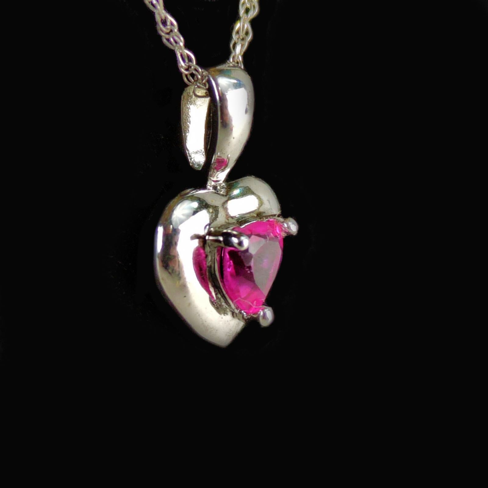 Other 925 Sterling Silver Chain Necklace Pink October Birthstone Size ONE SIZE - 4 Thumbnail