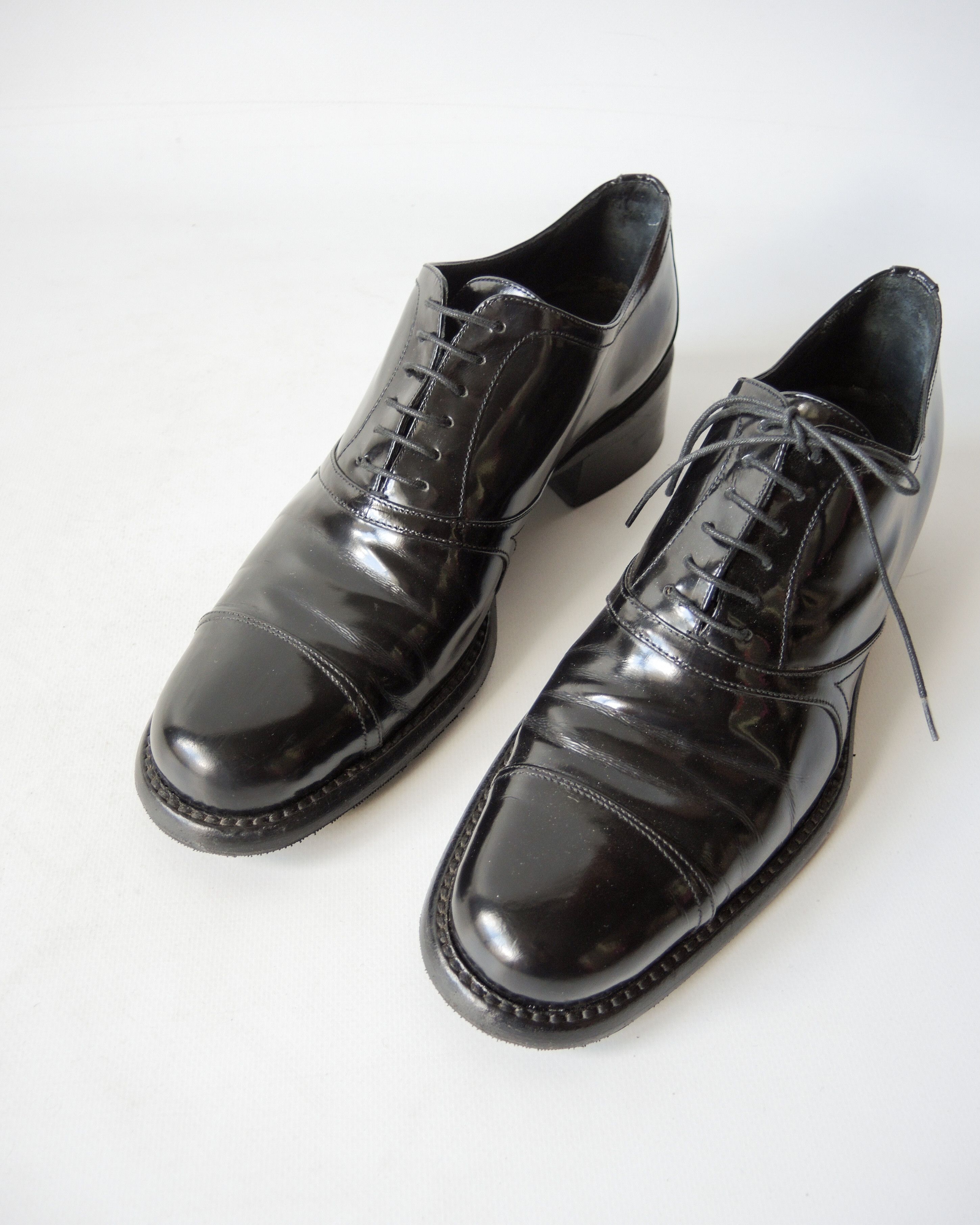 Prada Prada Black Patent Leather Oxford Shoes – Made in Italy Size US 9 / IT 39 - 6 Thumbnail