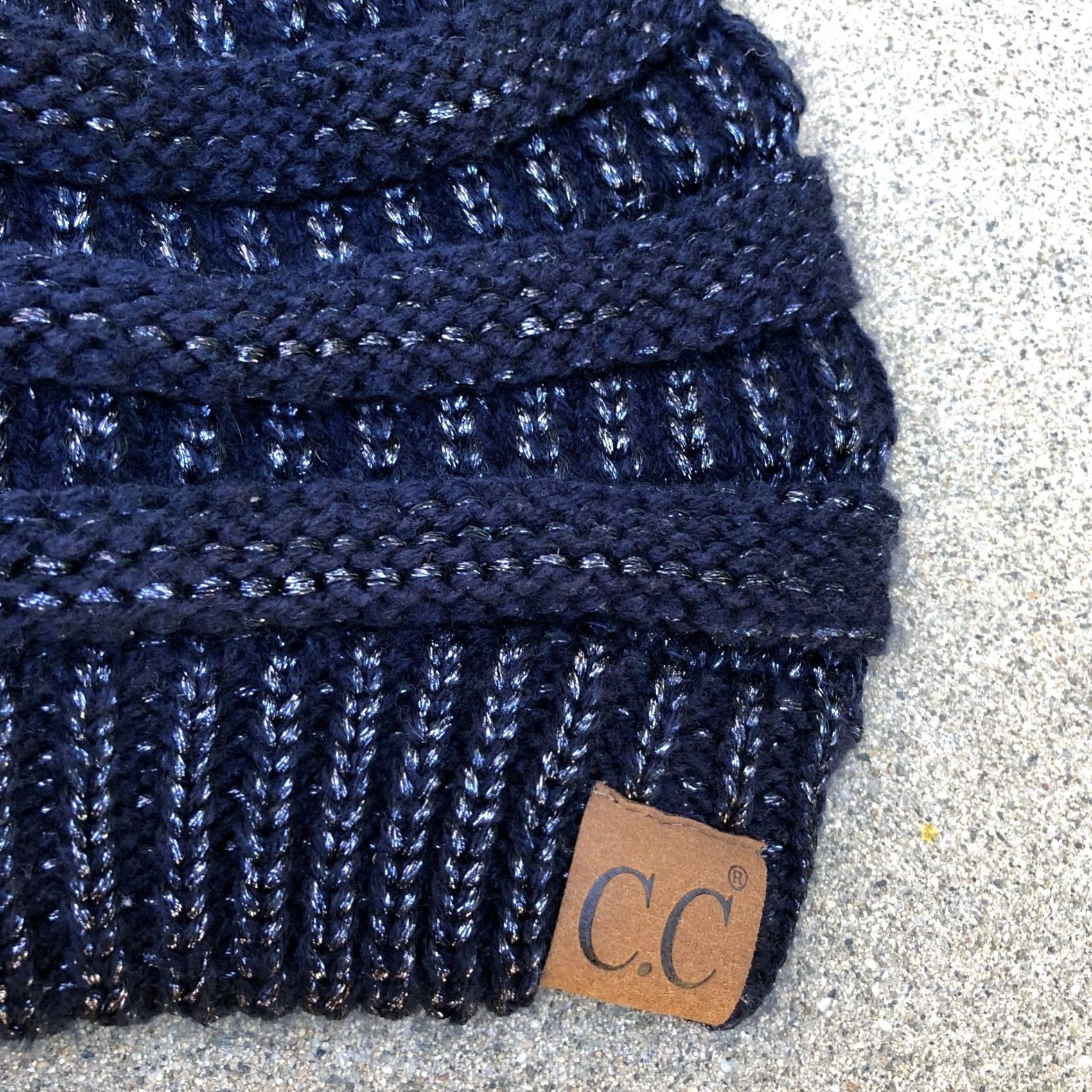 Vintage CC Exclusives Knit Skull Beanie Hat Women's Blue Cap 100% Acrylic Beanie Knit Wool (if "Wool" not allowed) Size ONE SIZE - 3 Thumbnail