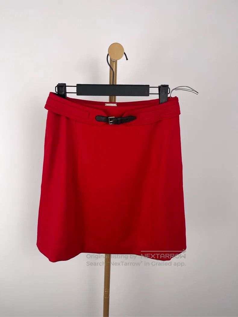 Hermes Hermes Red Belted Skirt Size 42" / US 20 - 1 Thumbnail