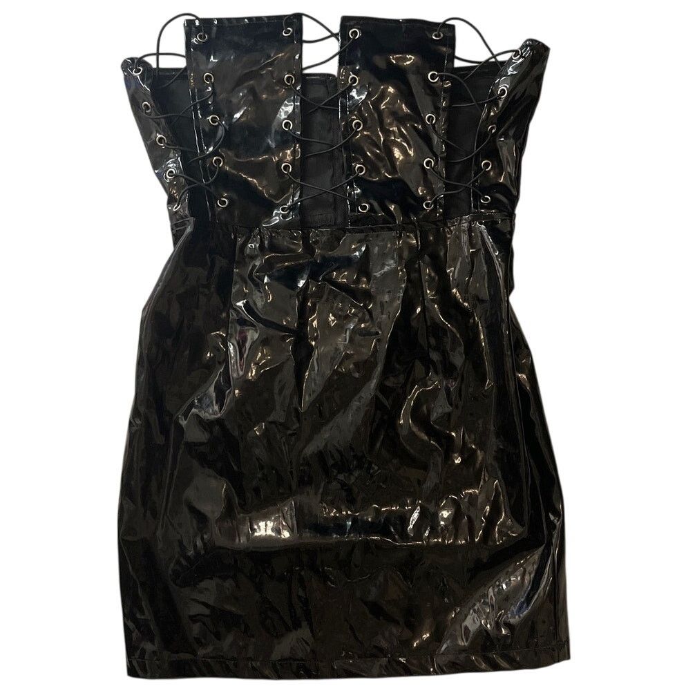 Other Pretty Little Thing Bodycon Mini Black vinyl Dress Size: 6 Size M / US 6-8 / IT 42-44 - 1 Thumbnail