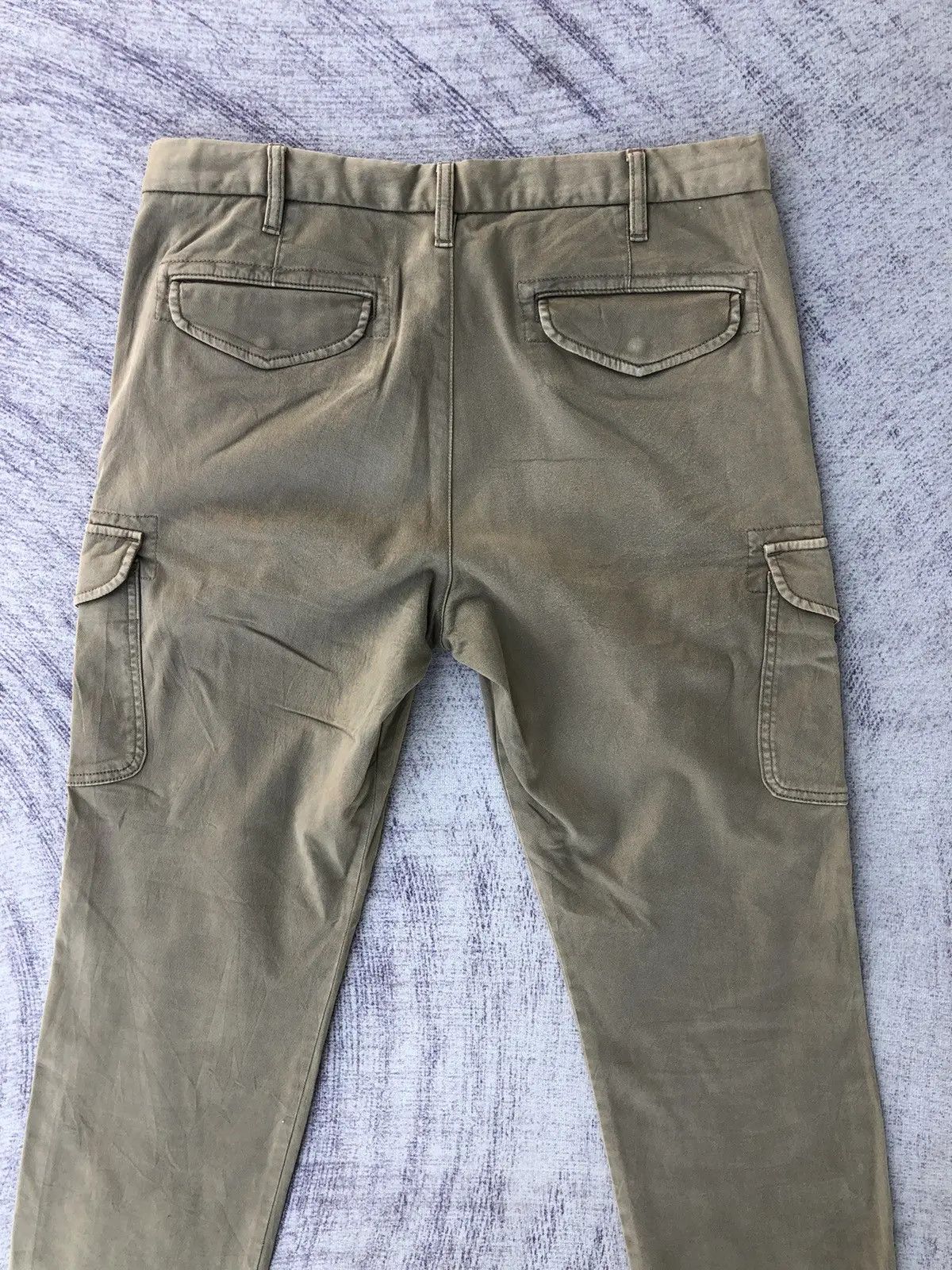 Vintage Faded Olive Cargo Trousers With 6 Pocket Work ware Size US 32 / EU 48 - 11 Thumbnail