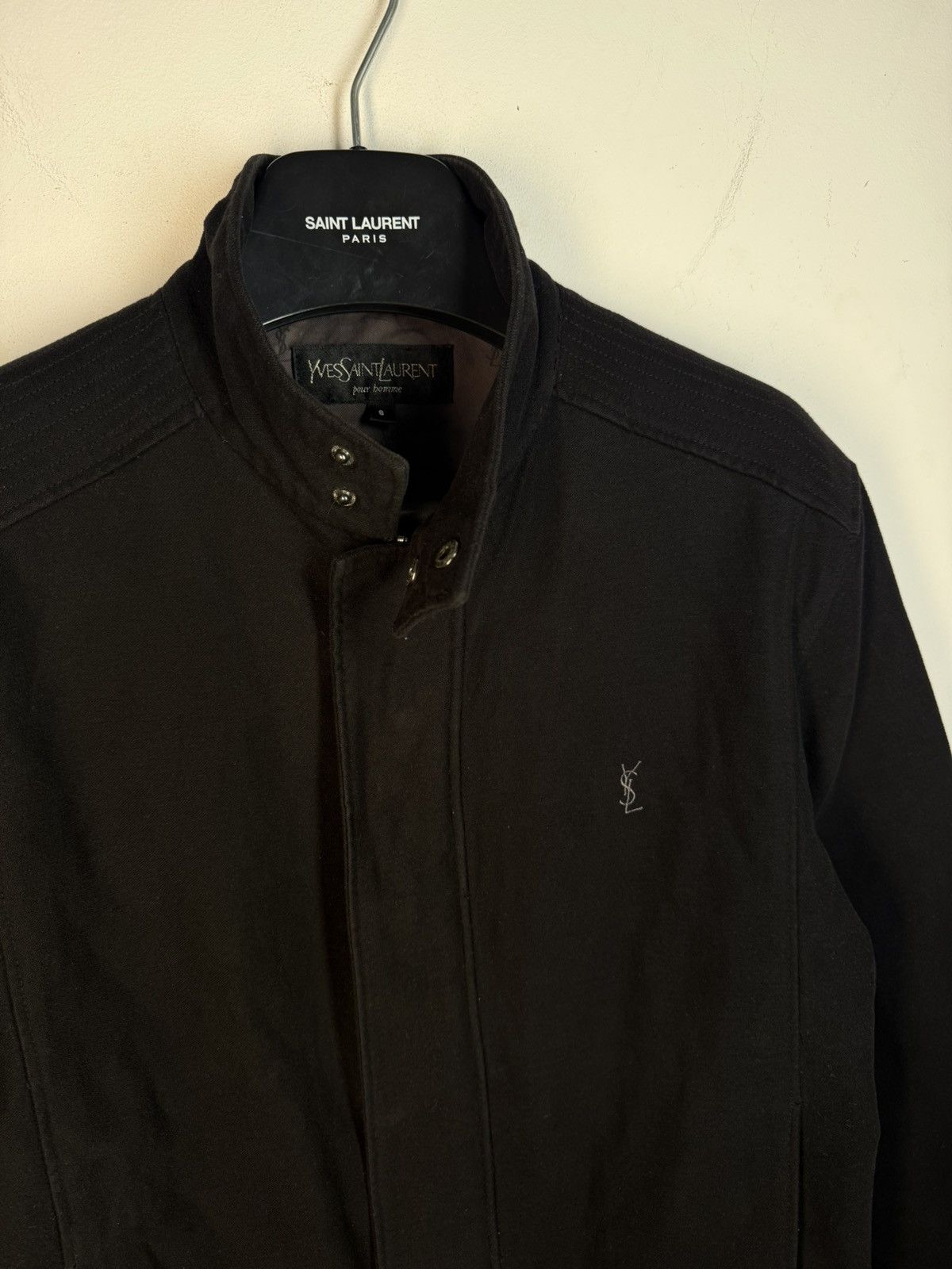 Yves Saint Laurent Black YSL Jacket Cotton Monogram Classic Bomber Zip Up Size US S / EU 44-46 / 1 - 18 Thumbnail