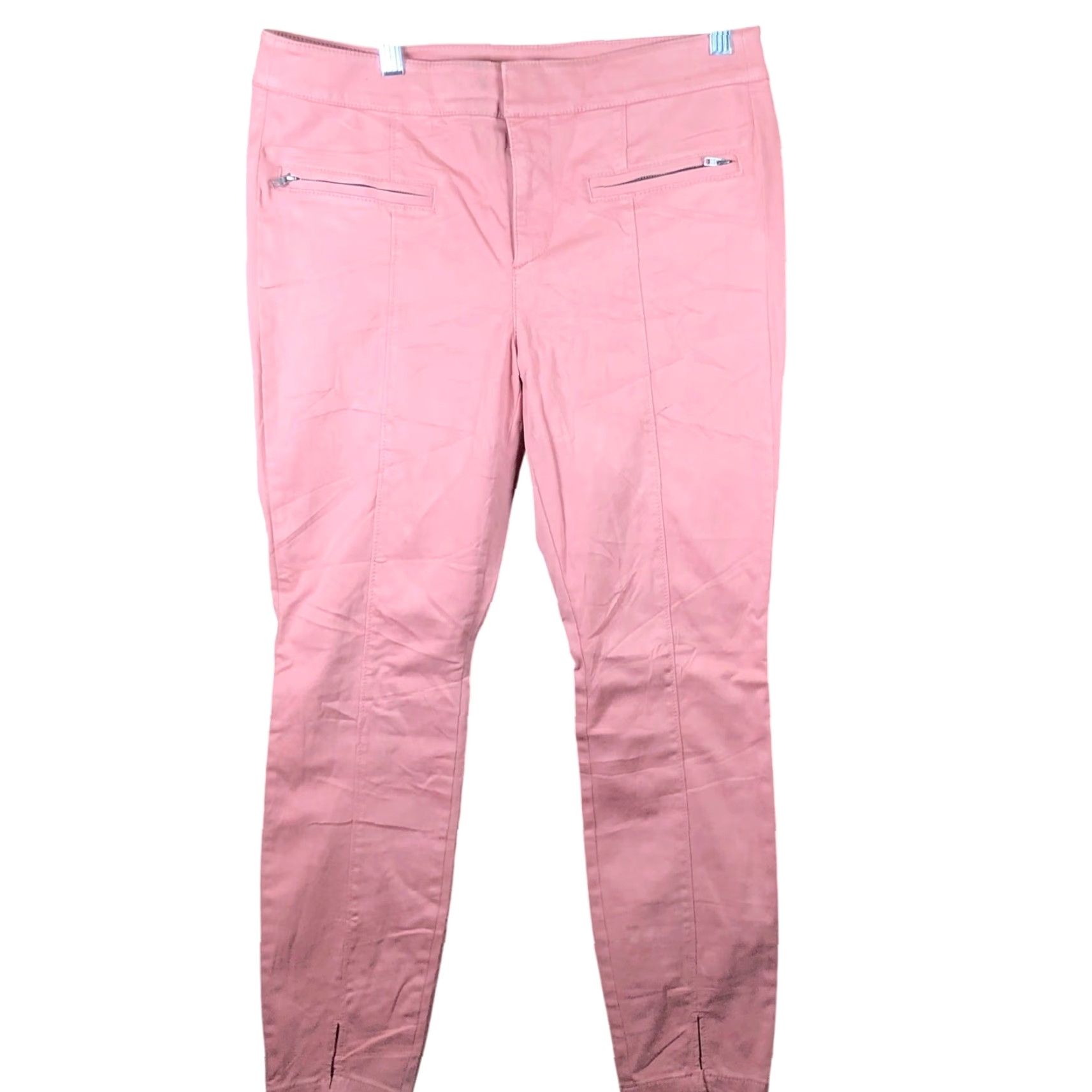 Loft VINTAGE LOFT Womens Pants Blush Pink Petite Mid Rise Skinny Zip Pockets Stretch 8P Size 24" / US 00 / IT 34 - 2 Thumbnail
