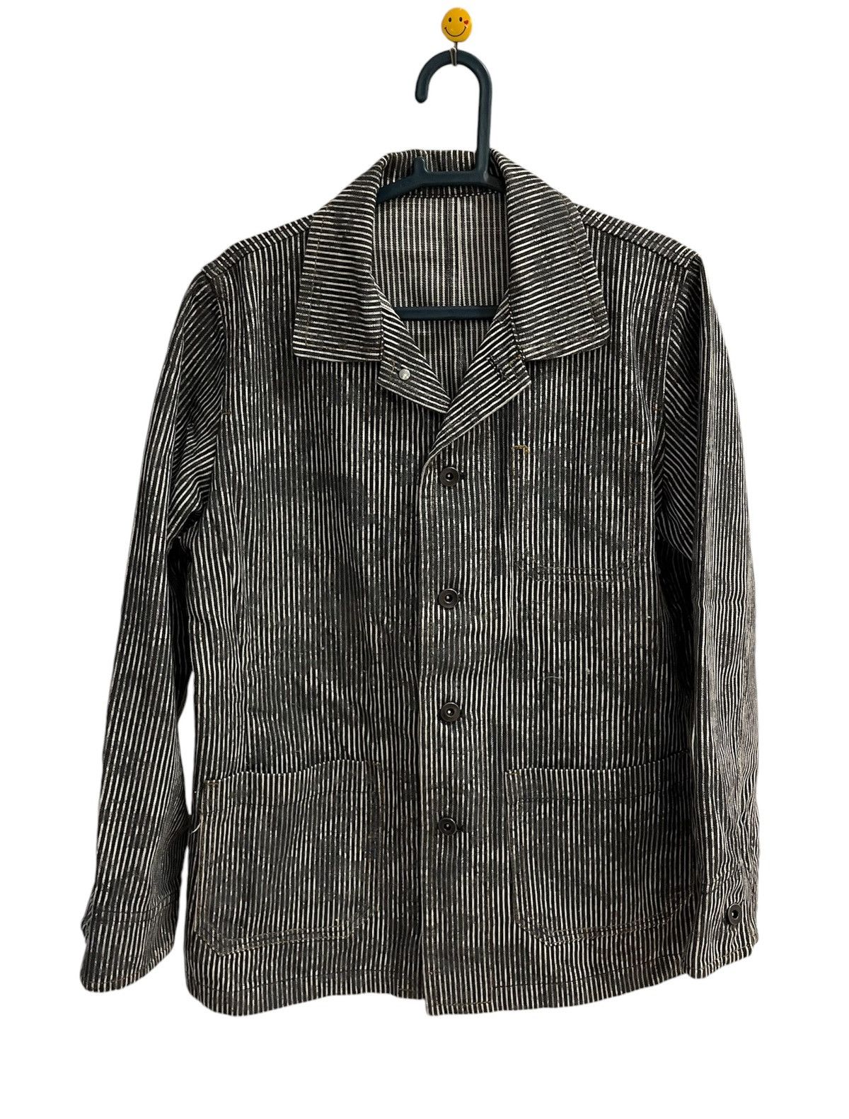 Japanese Brand Nationality + Name Grosbec Hickory Stripe Chore Coat Jacket Size US L / EU 52-54 / 3 - 1 Thumbnail