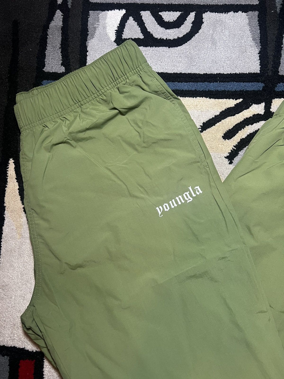 YoungLA Young LA Jogger Track Pants Sage Leaf Green size Large NWT Size US 34 / EU 50 - 2 Thumbnail