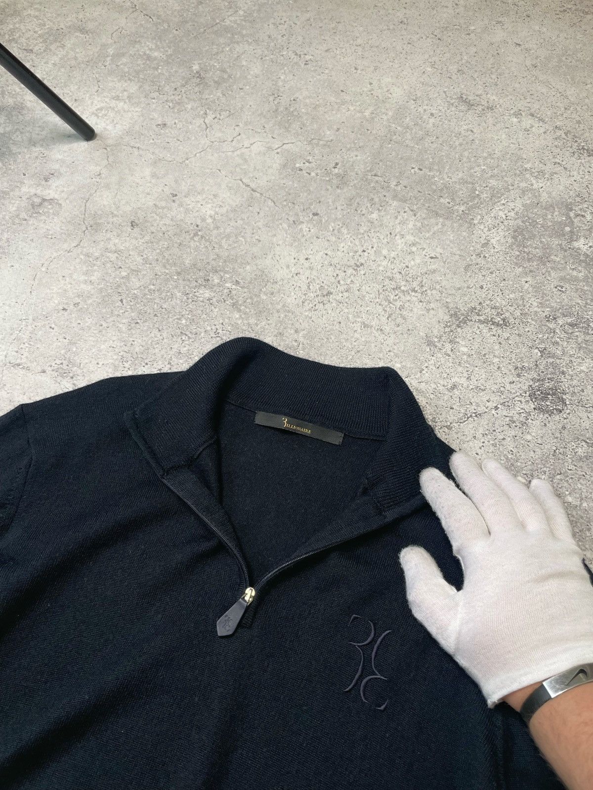 Billionaire Couture Billionaire Couture Merino Wool Zip Polo Long Sleeve Sweater Size US L / EU 52-54 / 3 - 6 Thumbnail