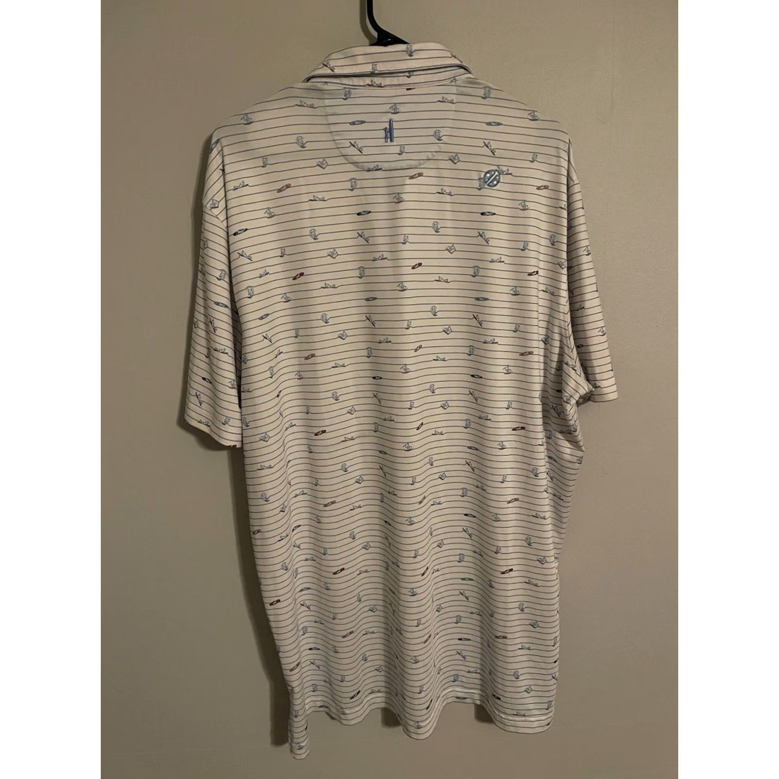 johnnie-O VINTAGE Ko Olina Golf Club Johnnie-O Surfing White Performance Polo Shirt - Men's XLarge Size US XL / EU 56 / 4 - 3 Thumbnail