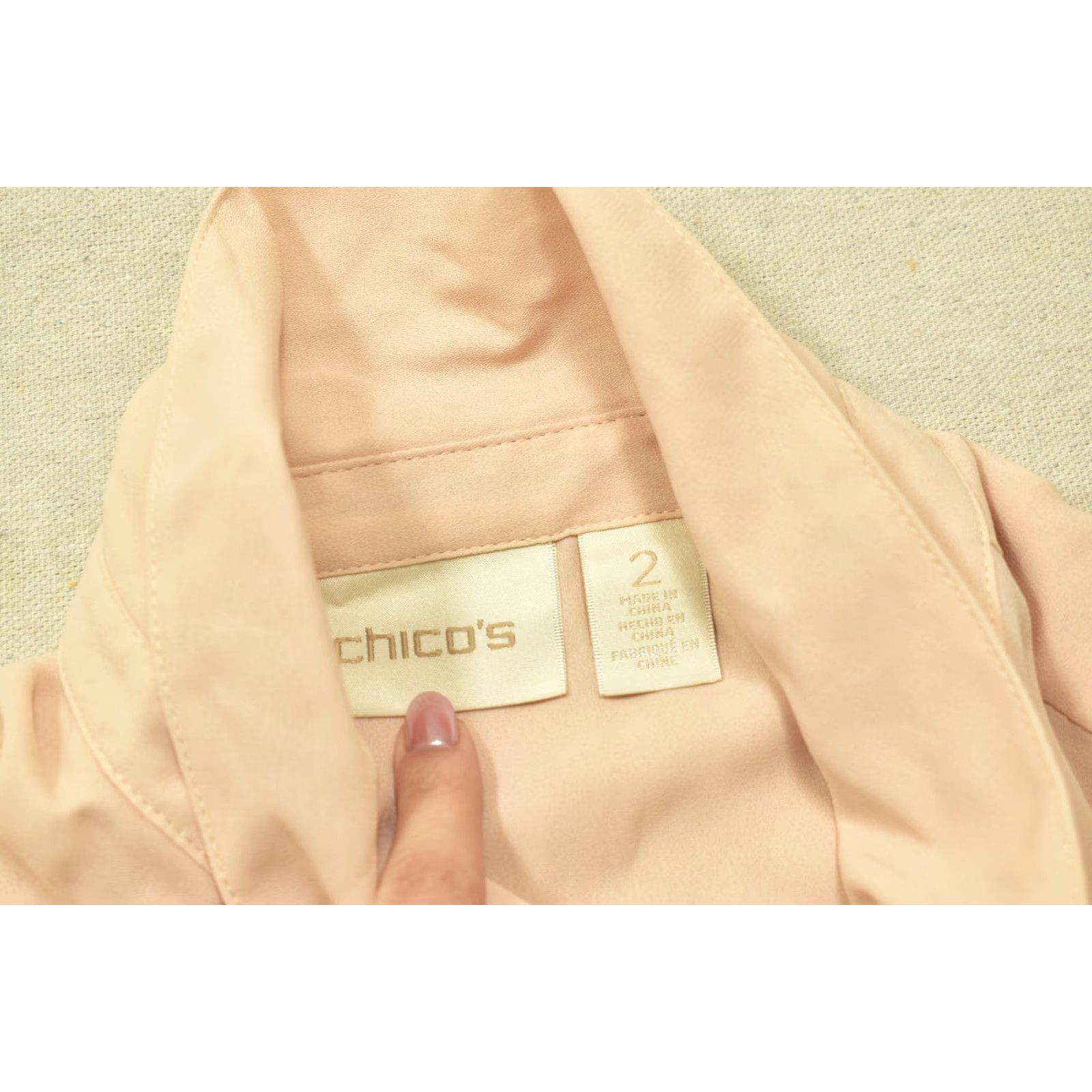 Vintage Chico's Shirt Women Orange Sheer Long Sleeve Button Down Collared Roll Tab Sleeve Size L Regular Vintage No Size L / US 10 / IT 46 - 7 Thumbnail