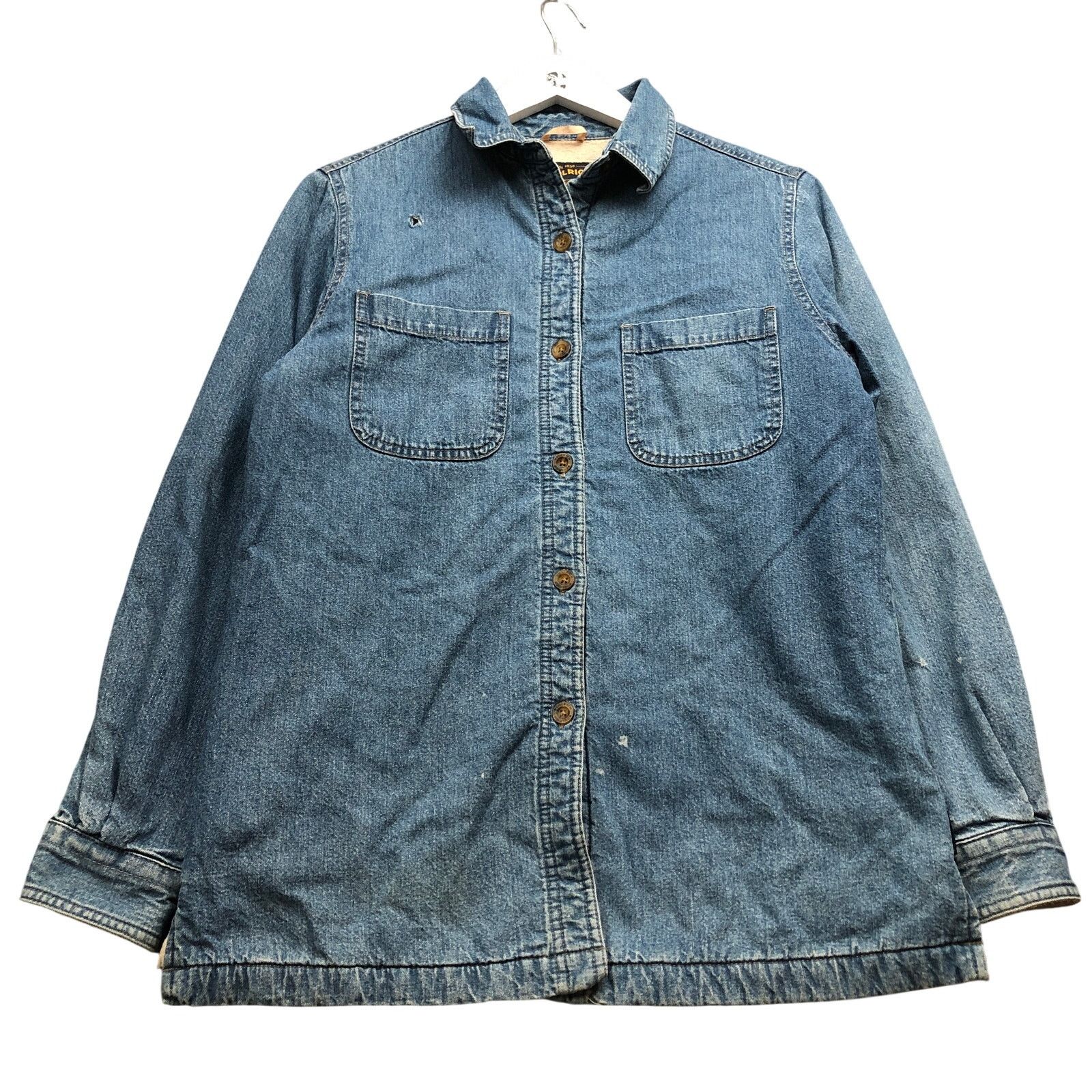 Other Woolrich Denim Sherpa Lined Shirt Jacket Womens Small S Blue Size S / US 4 / IT 40 - 1 Thumbnail