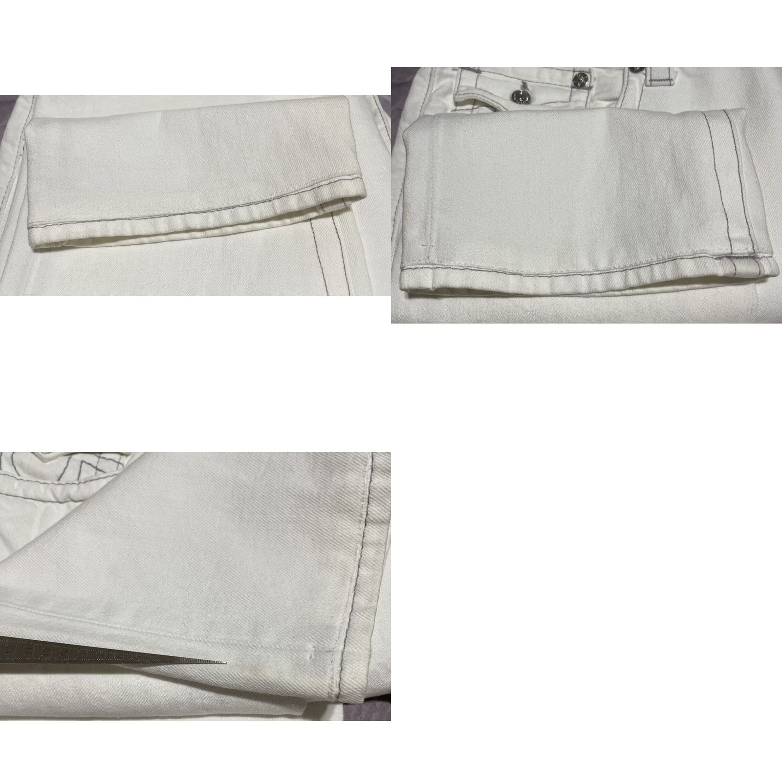 True Religion True Religion Jeans Women's Straight 40X31 White Gray Stitch Flap NEW 90s Logo USA Size 26" / US 2 / IT 38 - 9 Thumbnail