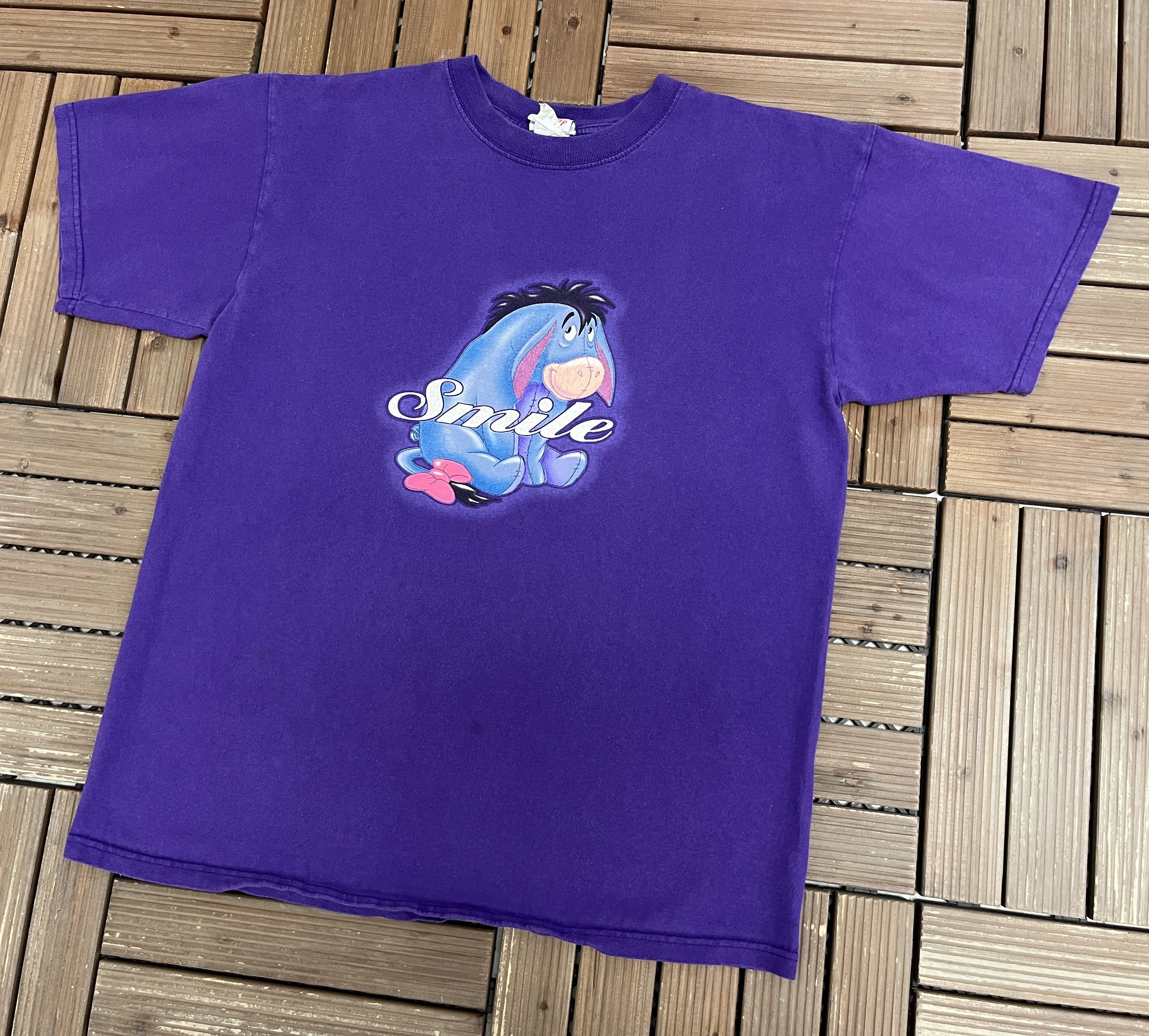 Vintage Eeyore Smile Vintage Purple T-Shirt Tee Size US L / EU 52-54 / 3 - 3 Thumbnail