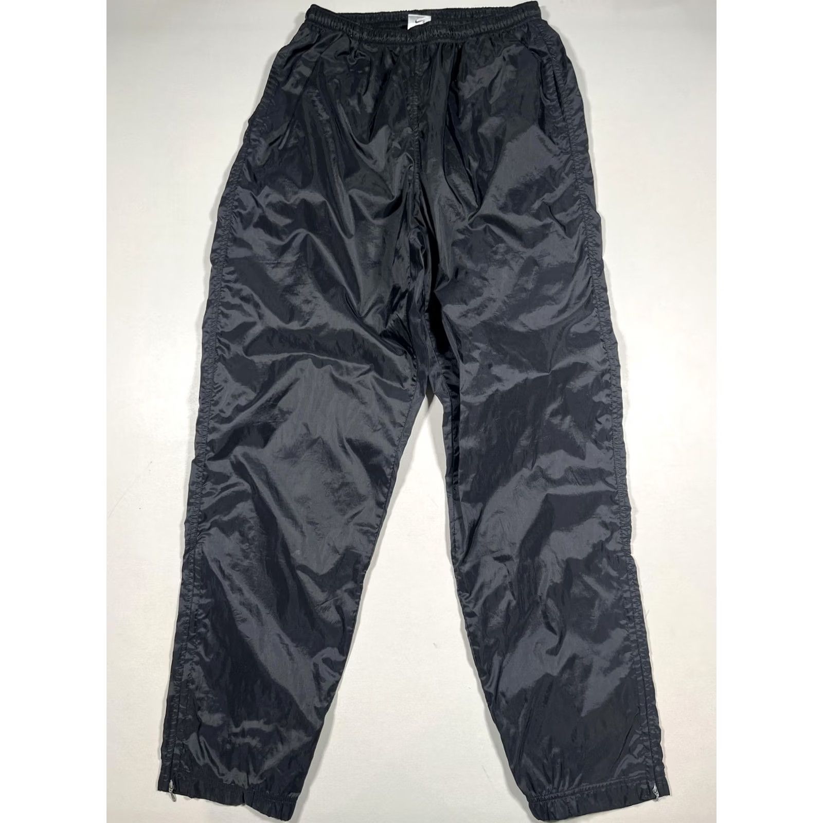 Nike VINTAGE Nike Track Pants Mens Large Black Elastic Waist Ankle Zip Athletic Size US 33 - 2 Thumbnail
