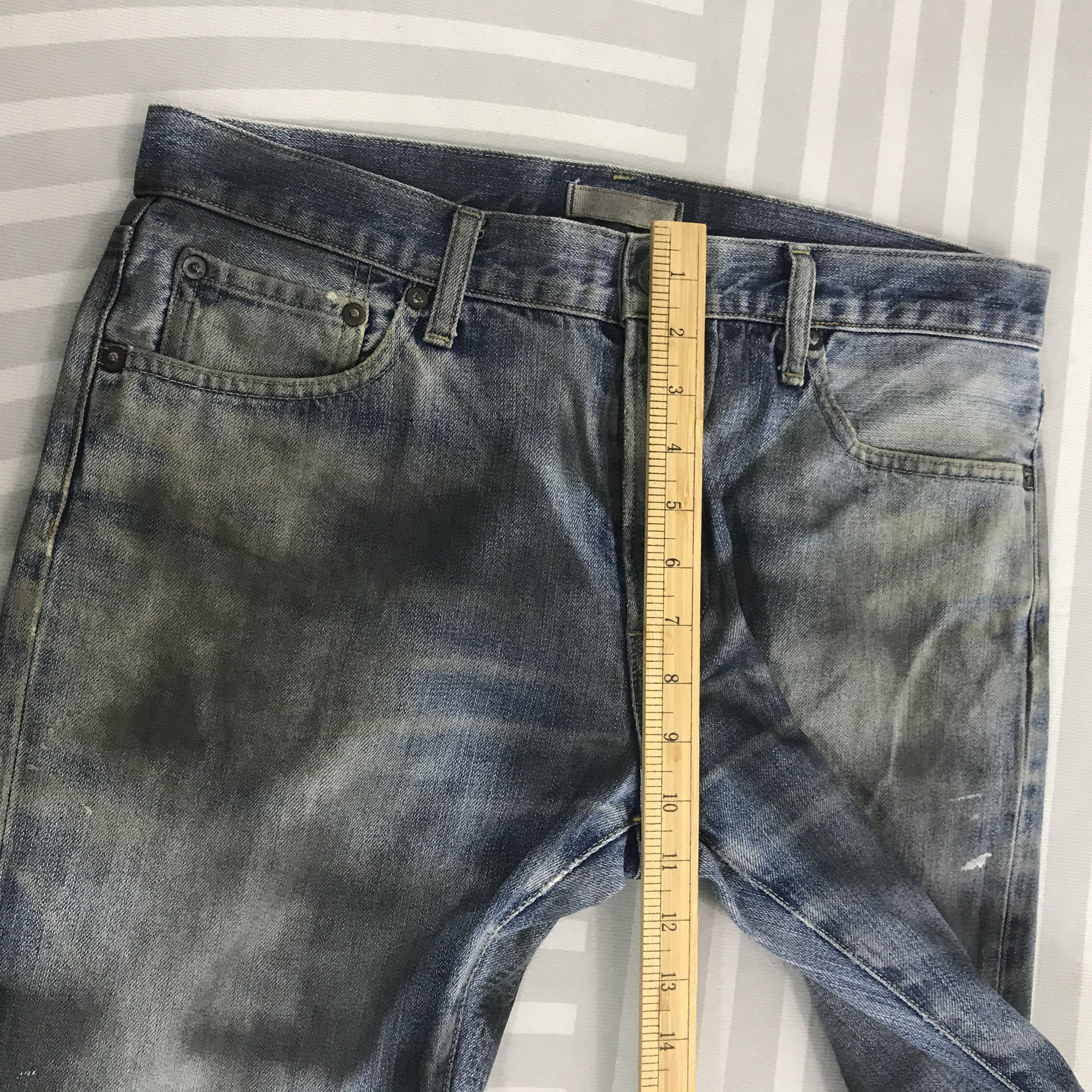 Uniqlo × Vintage Vintage Uniqlo black spray style Distressed Denim jeans Size US 32 / EU 48 - 12 Thumbnail