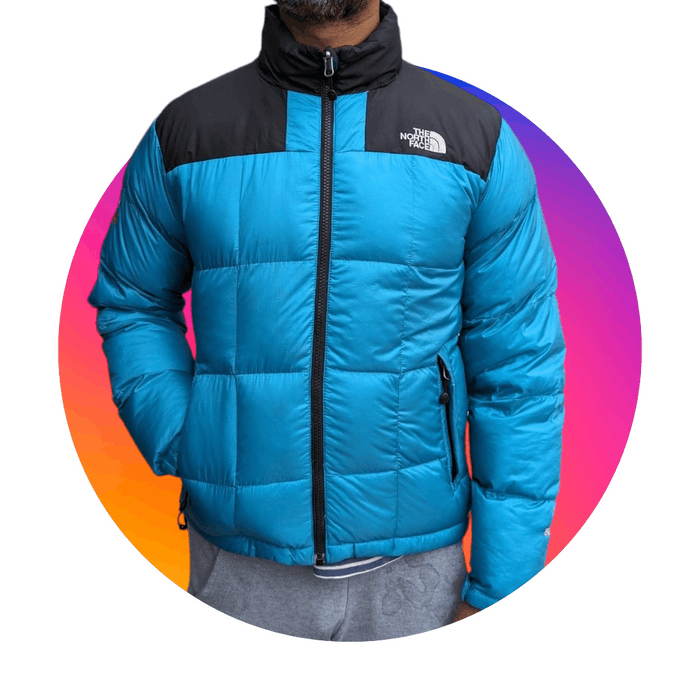 North face light hot sale blue puffer jacket