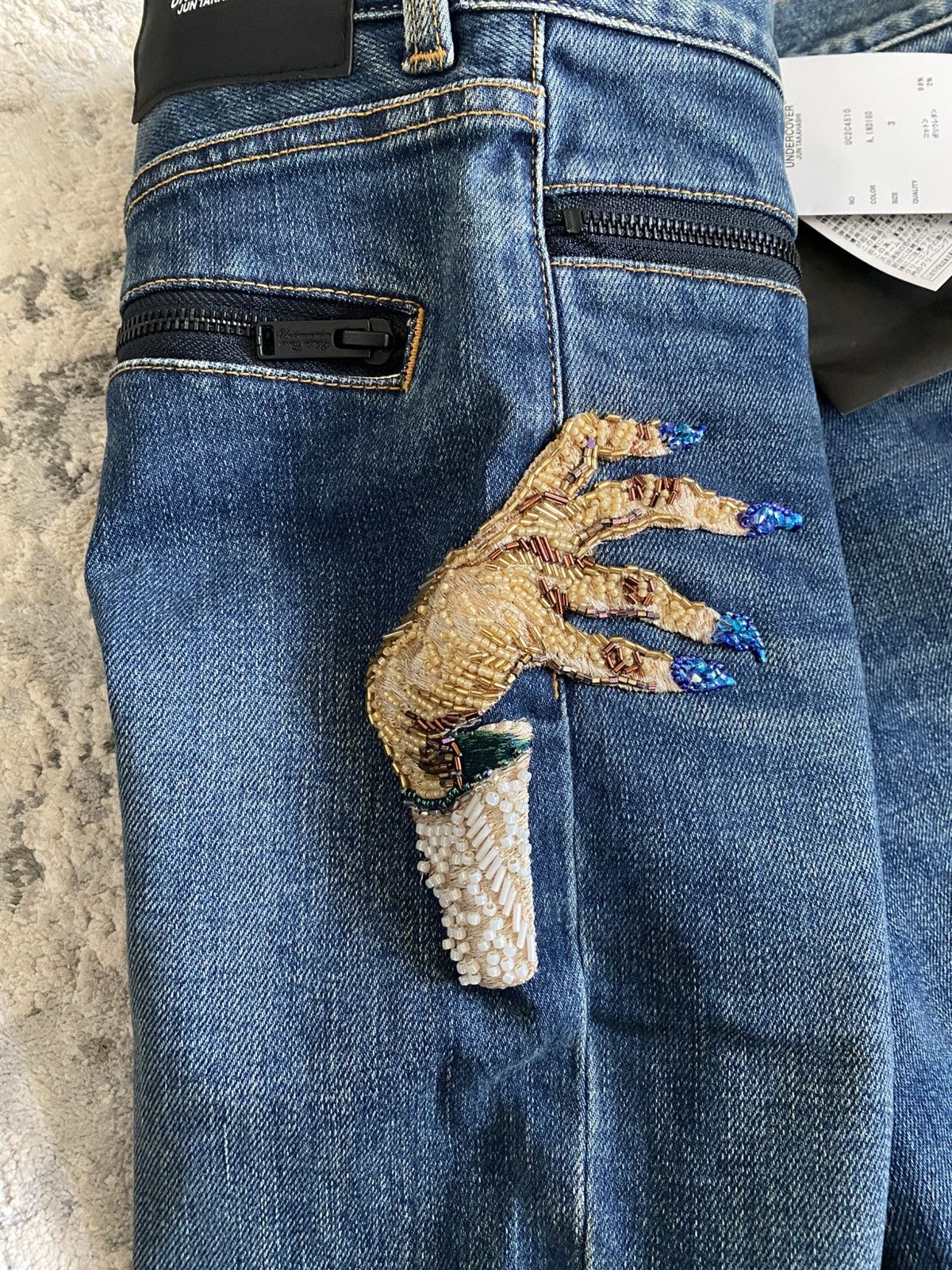 Undercover 2023 AW "Komische" Hand Denim Pants Size US 32 / EU 48 - 2 Thumbnail