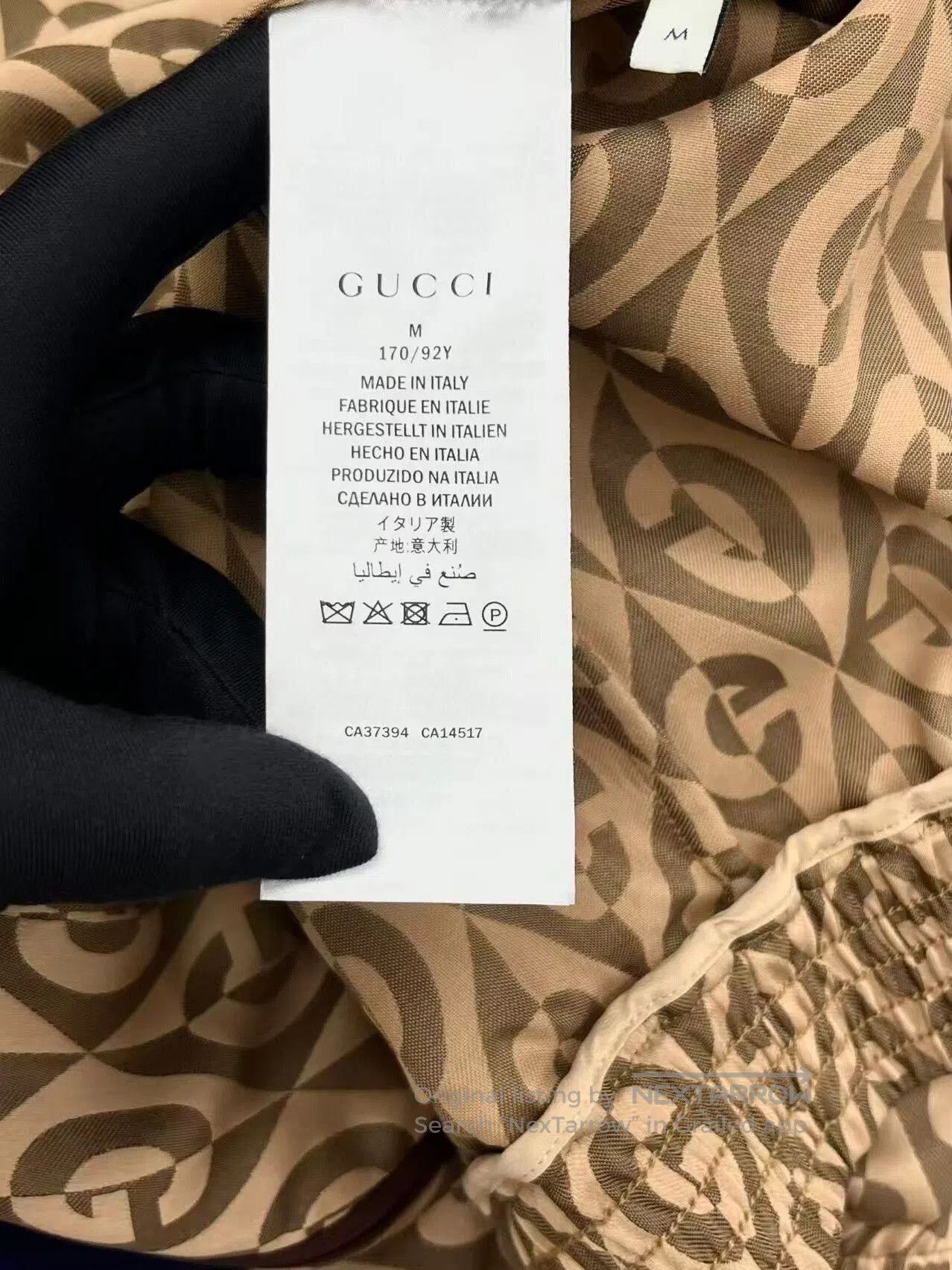Gucci Gucci Diamond Print Zip Jacket with Red Green Stripes. Size US M / EU 48-50 / 2 - 6 Thumbnail