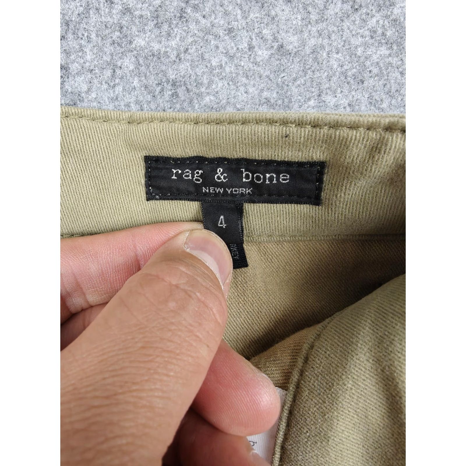 Rag & Bone Rag & Bone Pants Womens 4 Beige Twill Wide-Leg High Rise Chino Stretch Casual Size 27" / US 4 / IT 40 - 3 Thumbnail