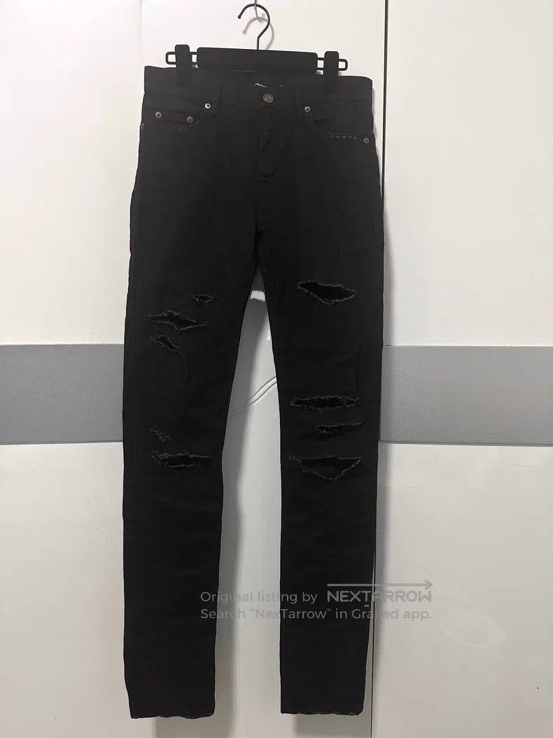 Saint Laurent Paris Saint Laurent Paris Slash Destroyed Denim Jeans Size US 29 - 1 Thumbnail
