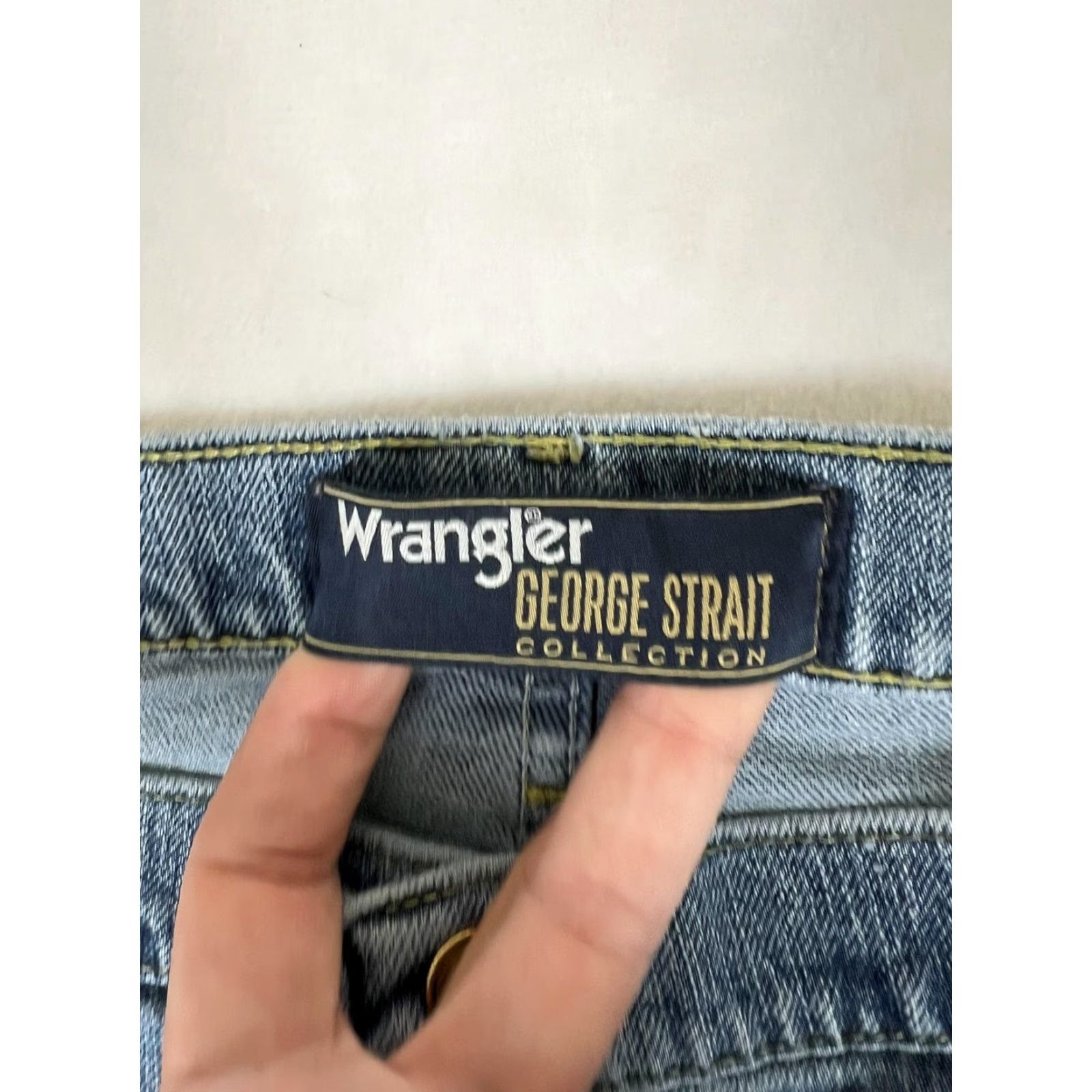 Wrangler VTG Wrangler George Strait Jeans Mens 38x28 Distressed Paint Workwear Straight Denim Blue 38 Mens Jeans Size US 38 / EU 54 - 5 Thumbnail