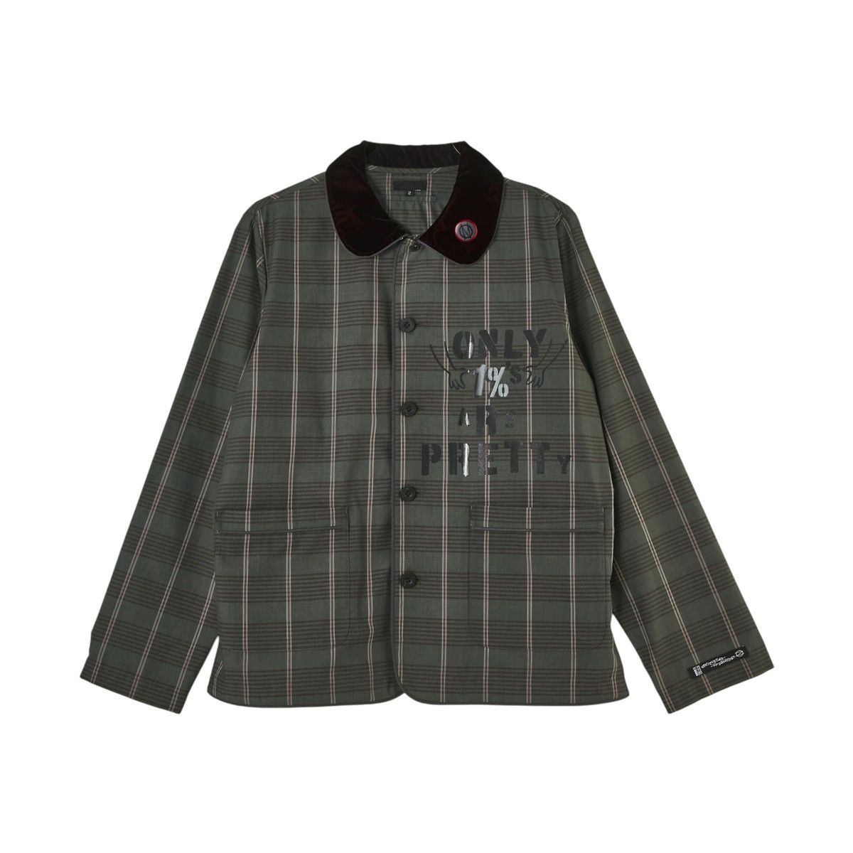 99%IS- Velvet collar plaid 1% shirt Size US M / EU 48-50 / 2 - 1 Thumbnail