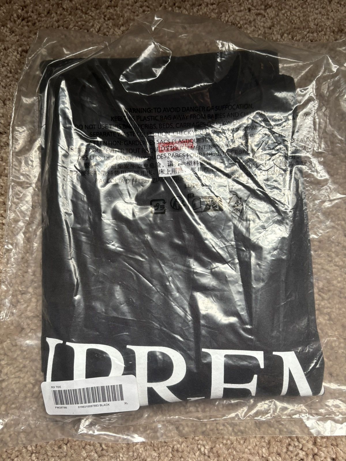 Number (N)ine × Supreme Supreme Number Nine Shut Up Tee Black Size