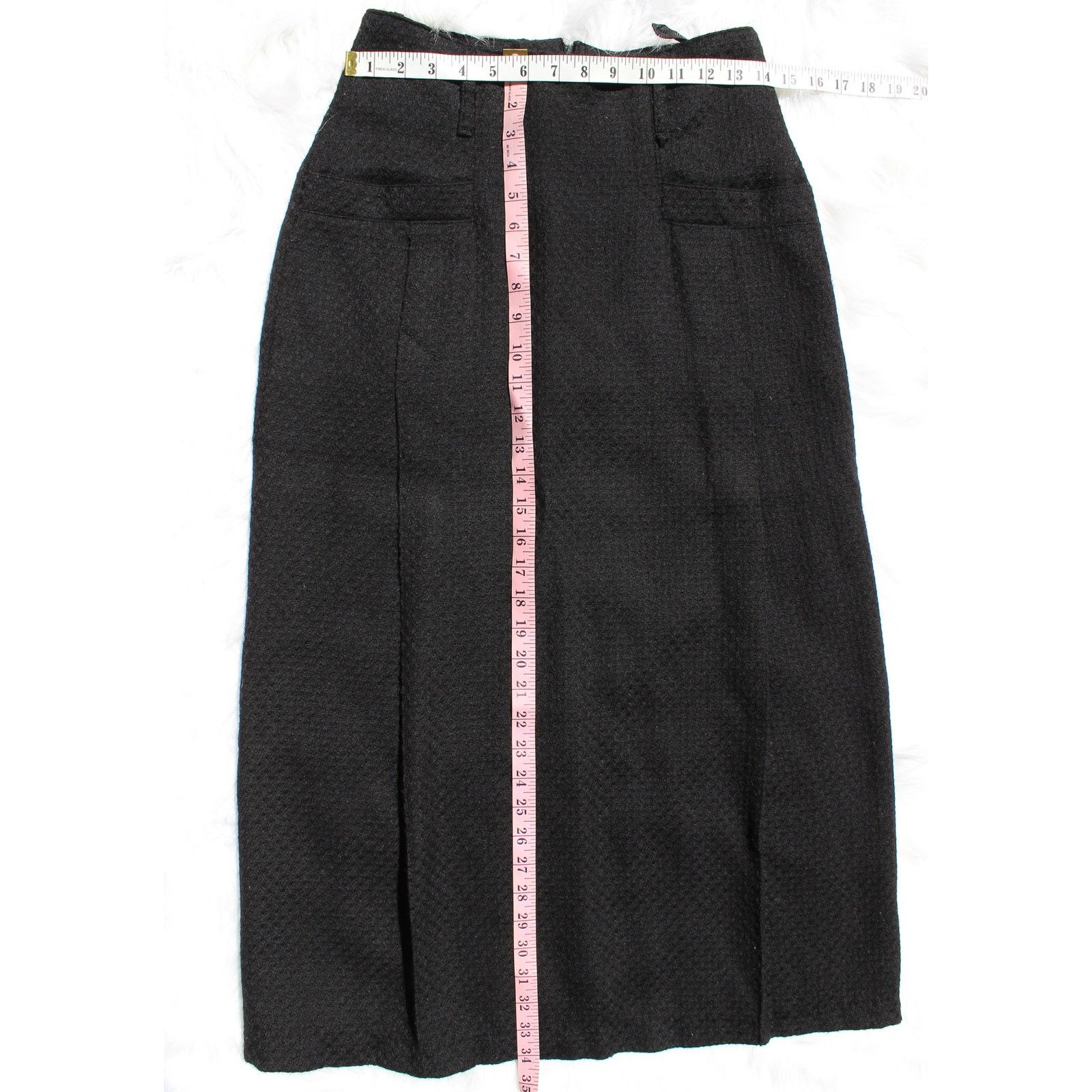 Other Steilmann Vintage Size 6 Wool Pleated Black Pencil Skirt Size 28" / US 6 / IT 42 - 4 Thumbnail