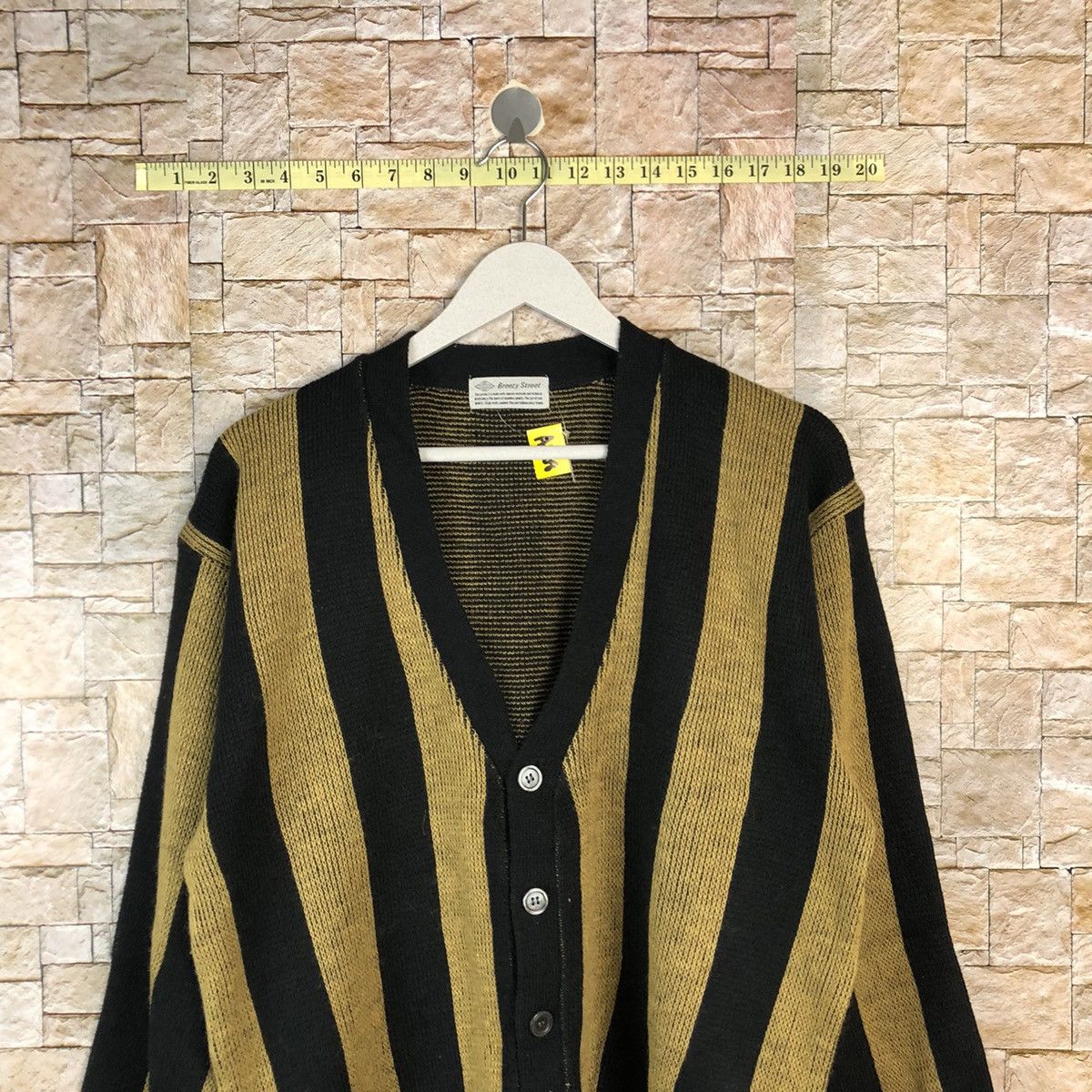 Japanese Brand Brezzey Street Brown Stripe Cardigan Knitwear #A1108 Size US L / EU 52-54 / 3 - 2 Thumbnail
