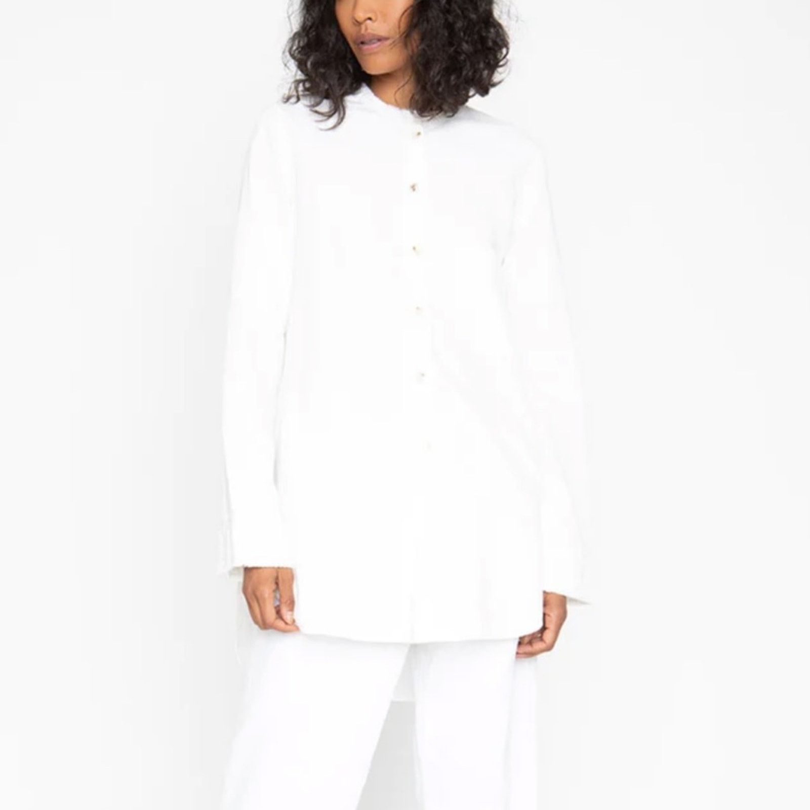 Sandrine Rose SANDRINE ROSE Mandarin White Shirt NWT in Medium Size L / US 10 / IT 46 - 1 Thumbnail